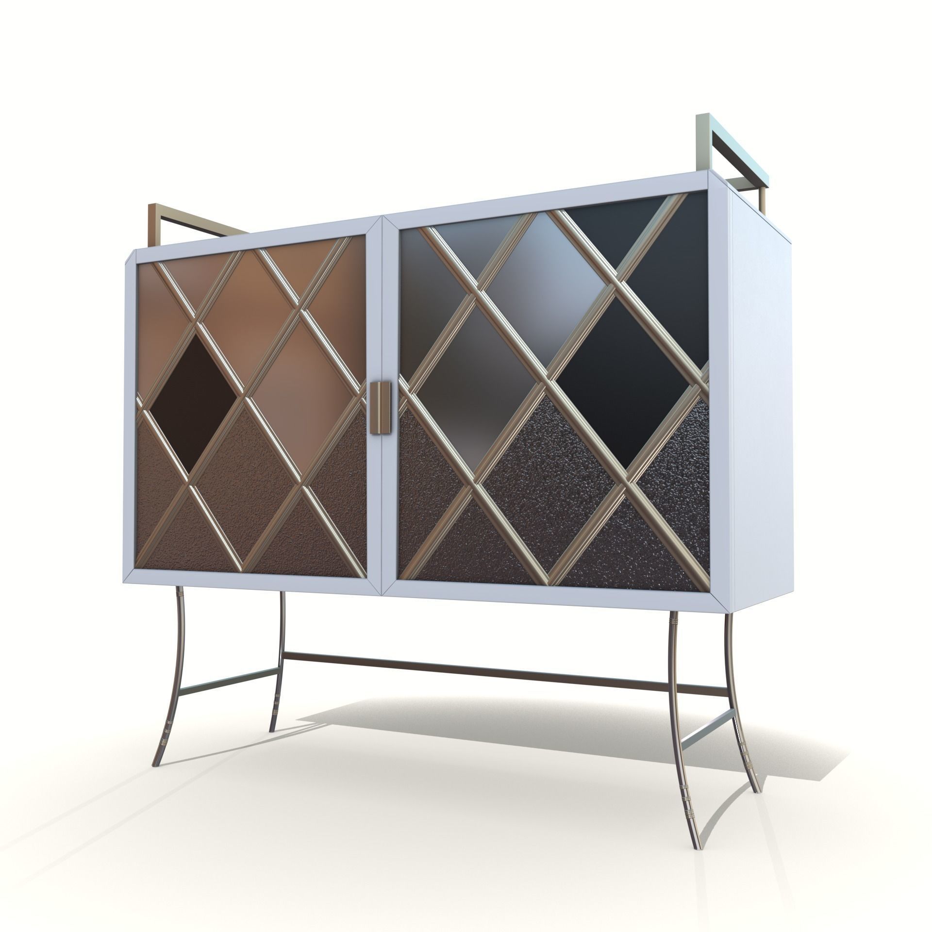 bar cabinet Low-poly 3D model_3