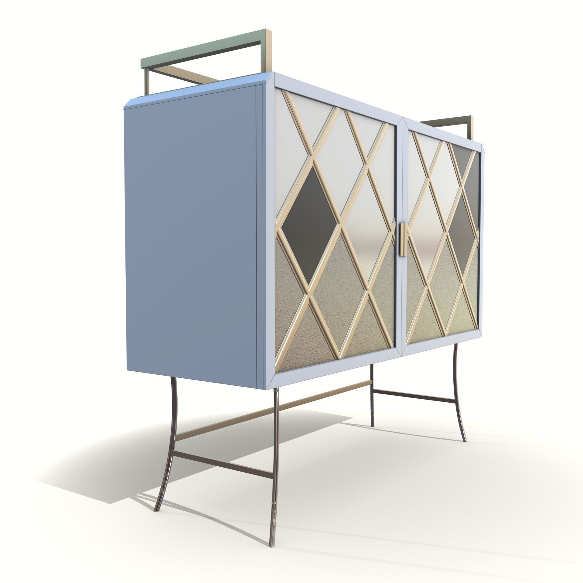 bar cabinet Low-poly 3D model_4