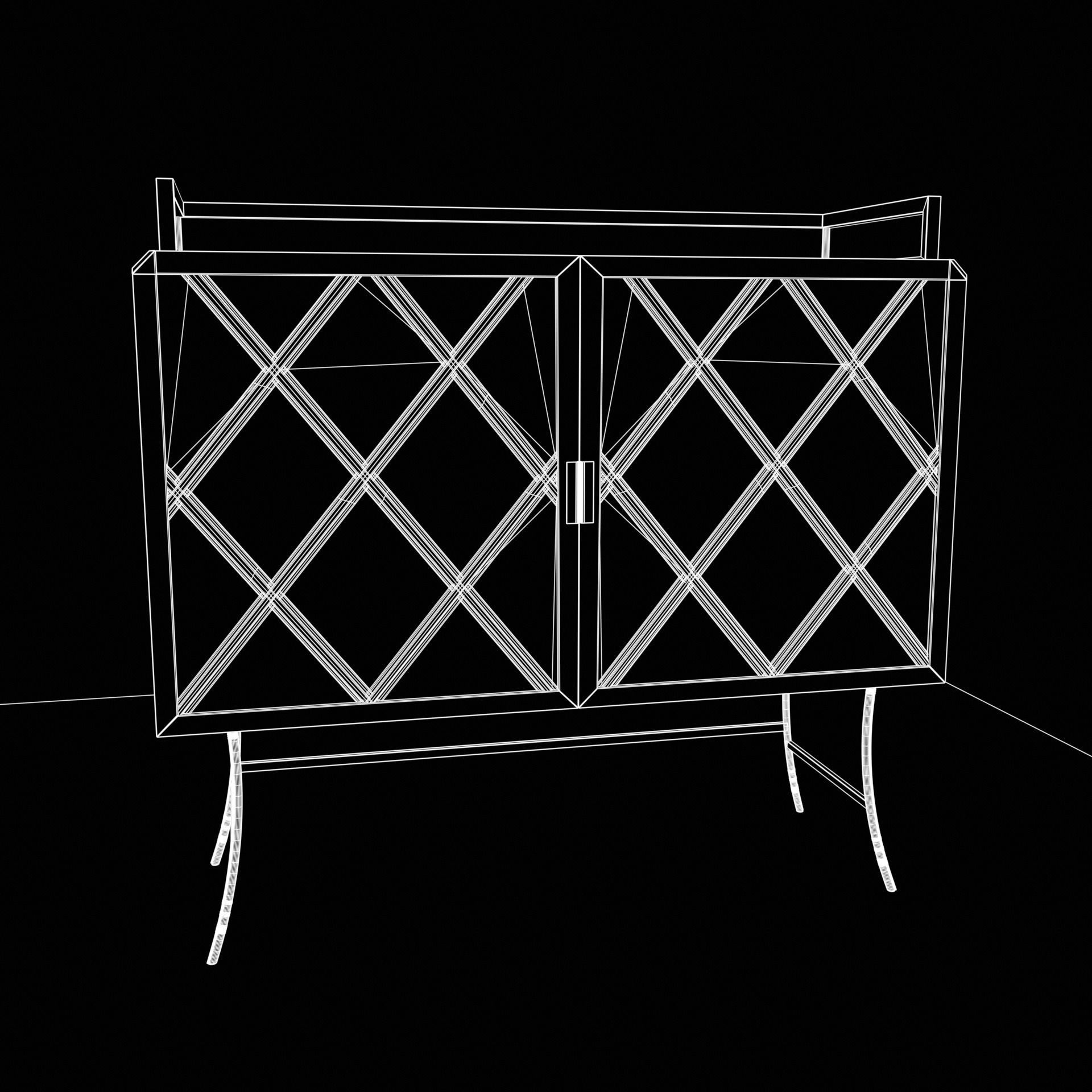 bar cabinet Low-poly 3D model_15