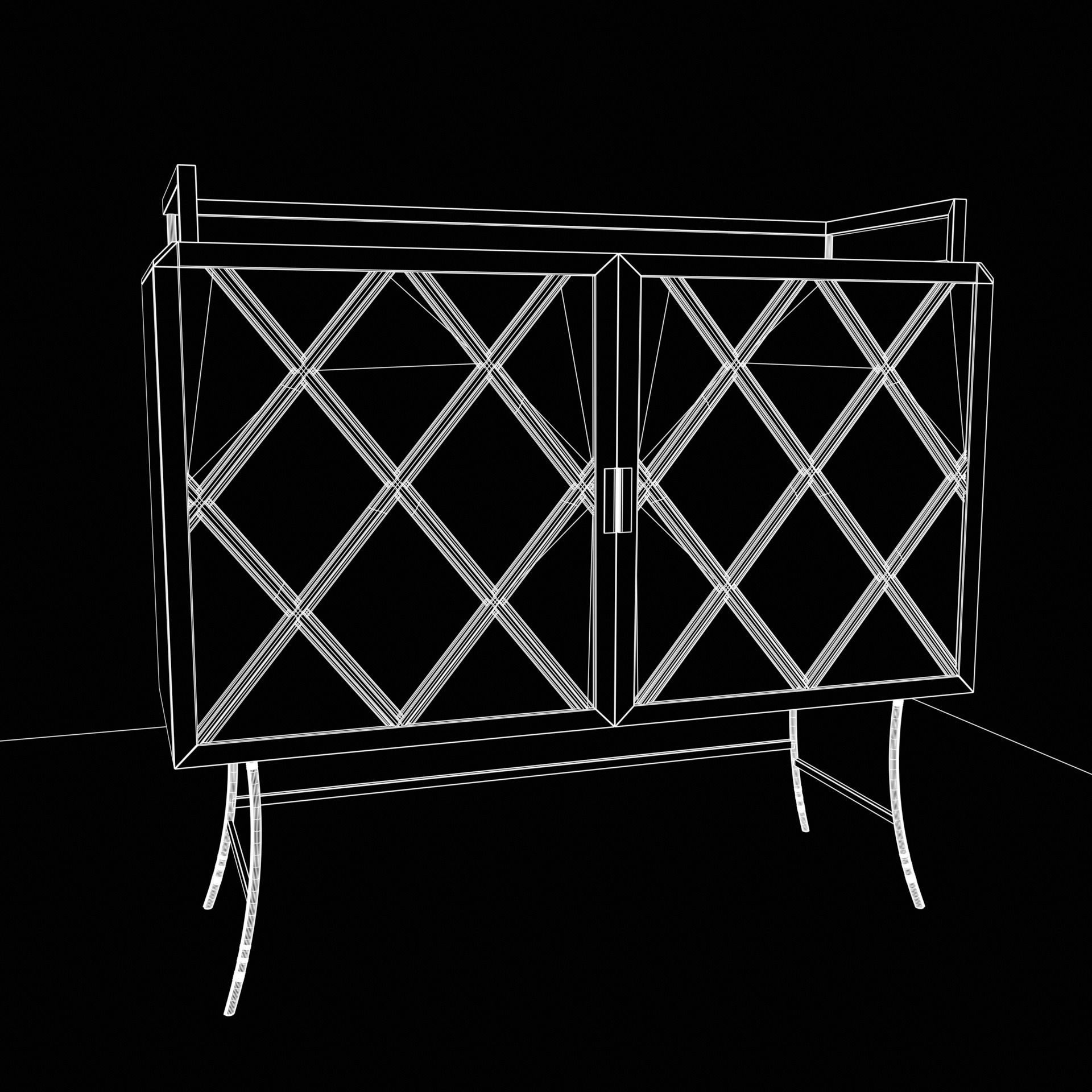 bar cabinet Low-poly 3D model_11
