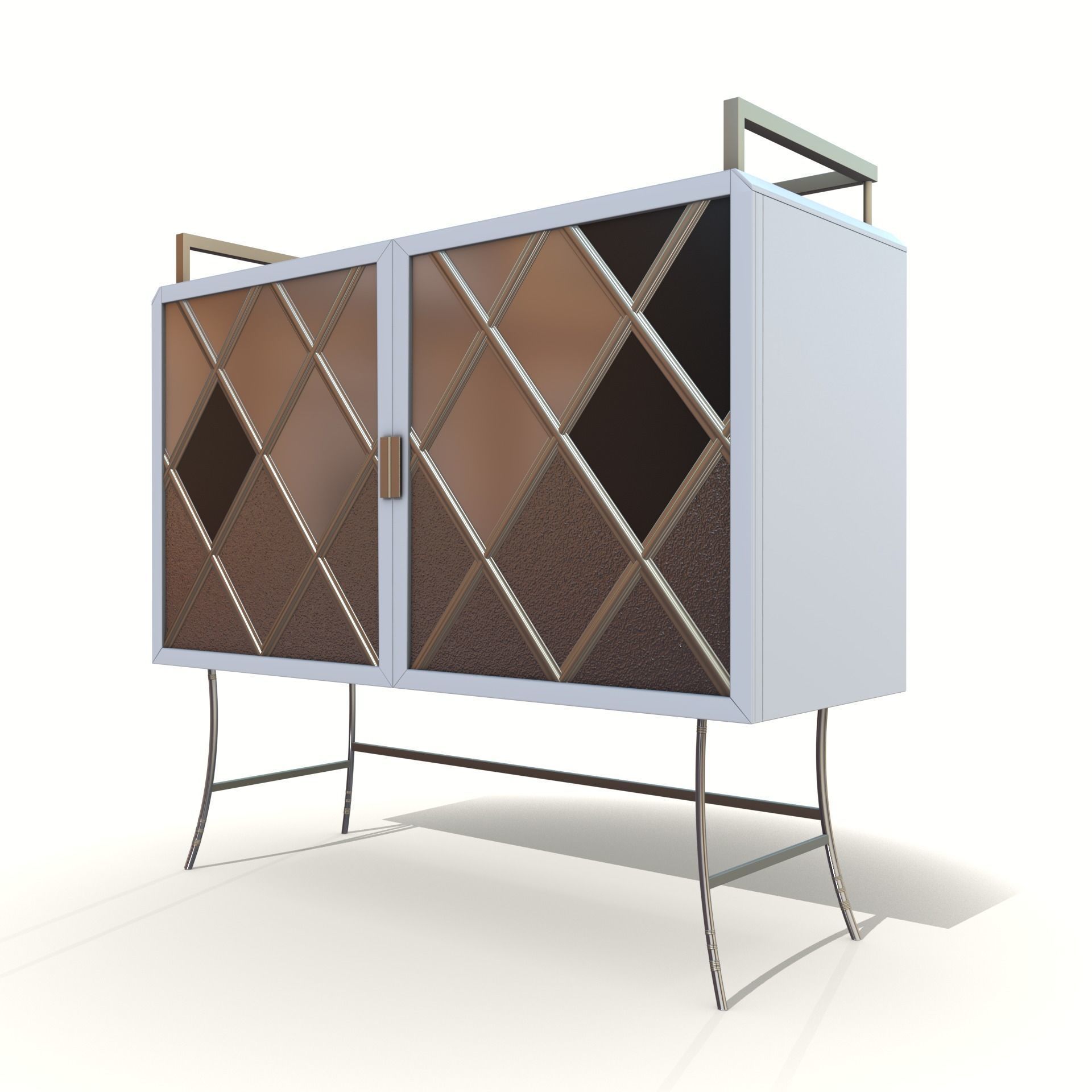 bar cabinet Low-poly 3D model_6