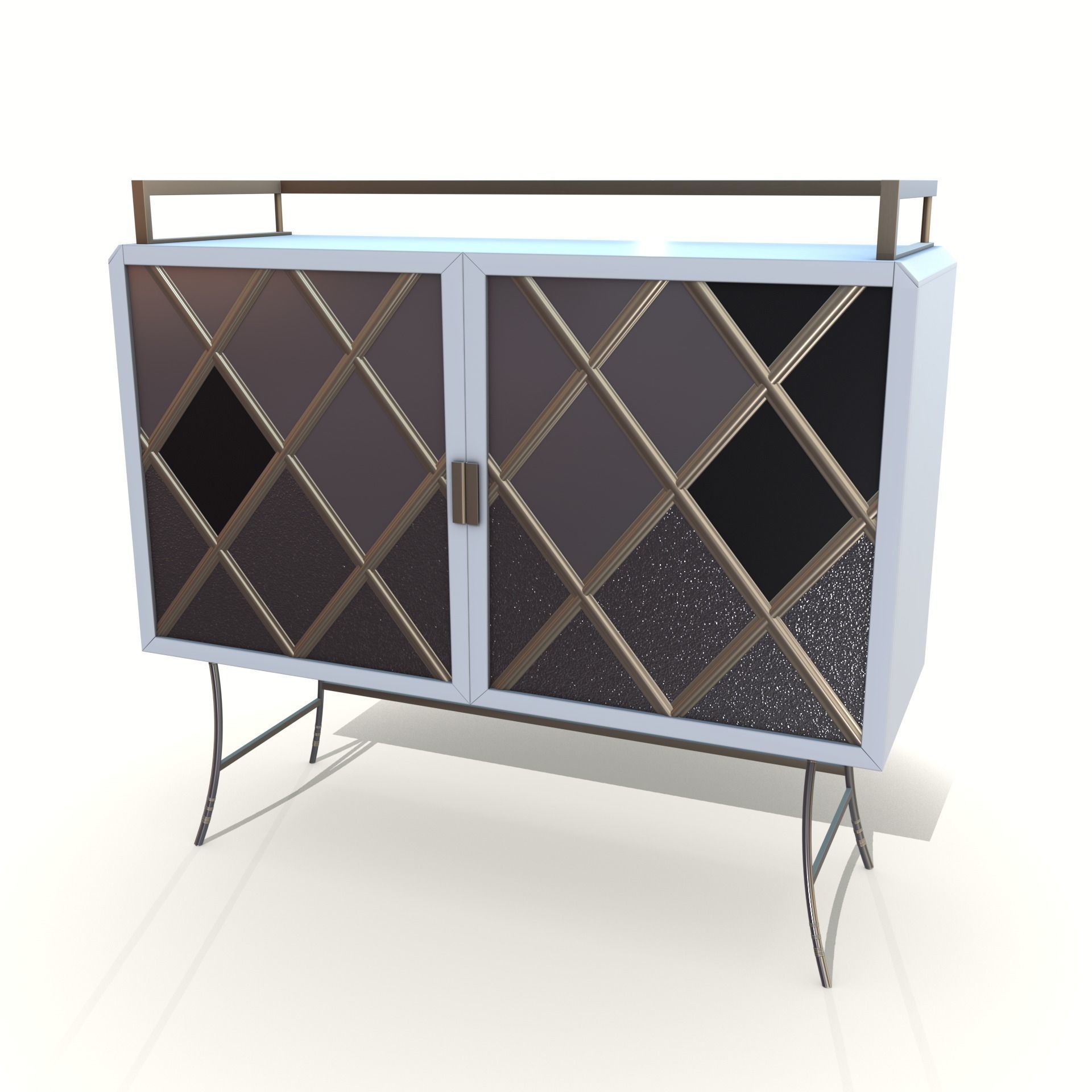 bar cabinet Low-poly 3D model_8