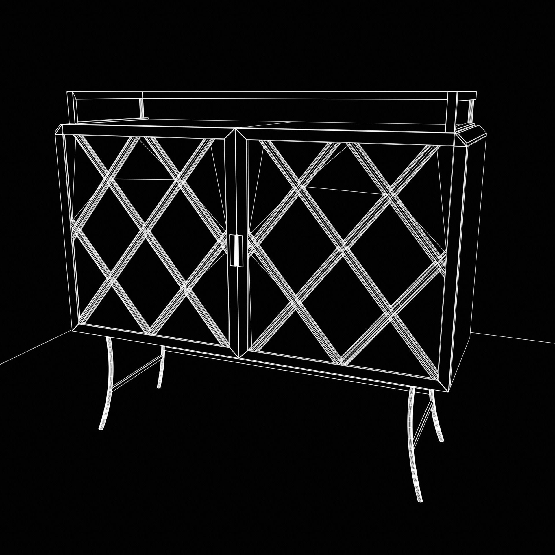 bar cabinet Low-poly 3D model_16