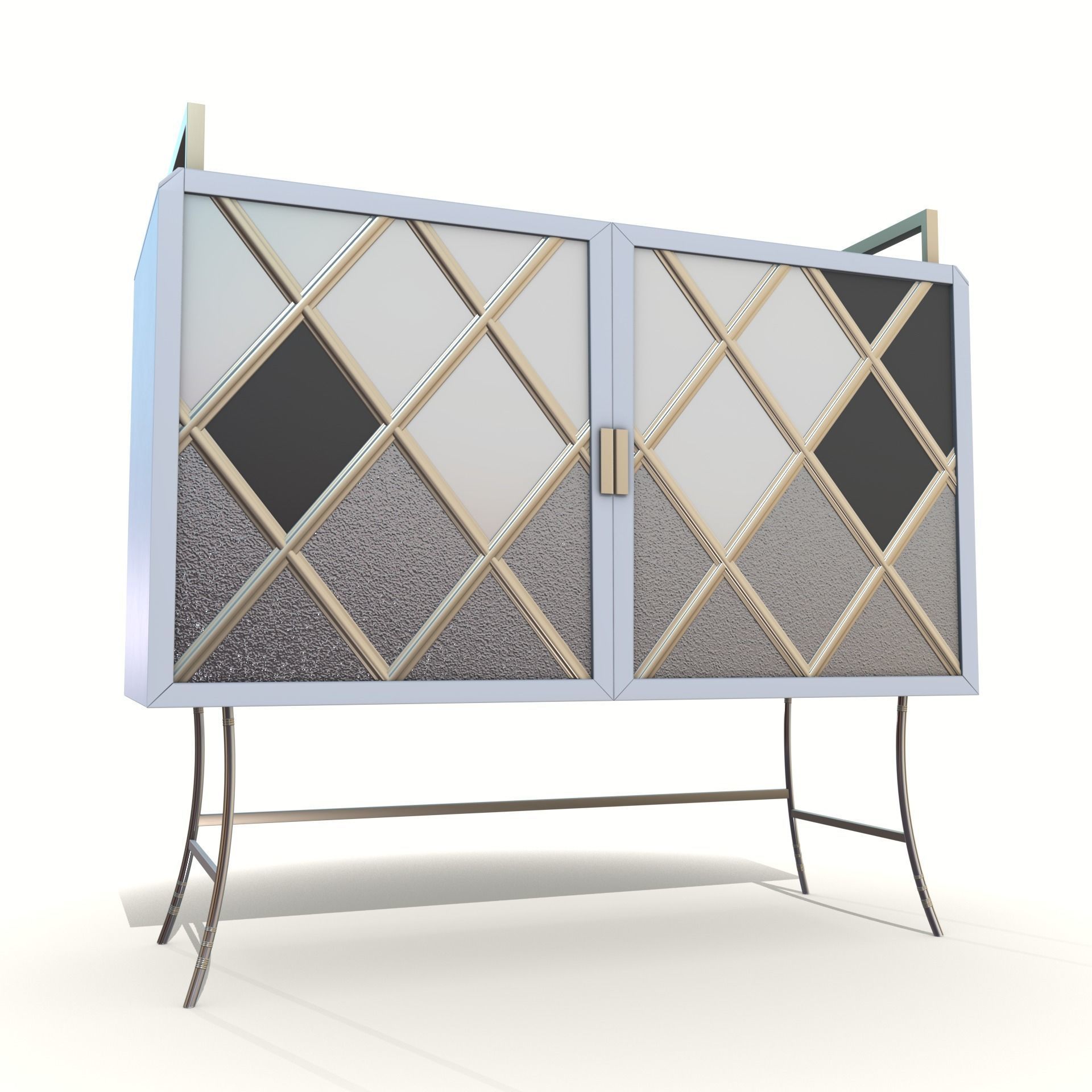 bar cabinet Low-poly 3D model_5