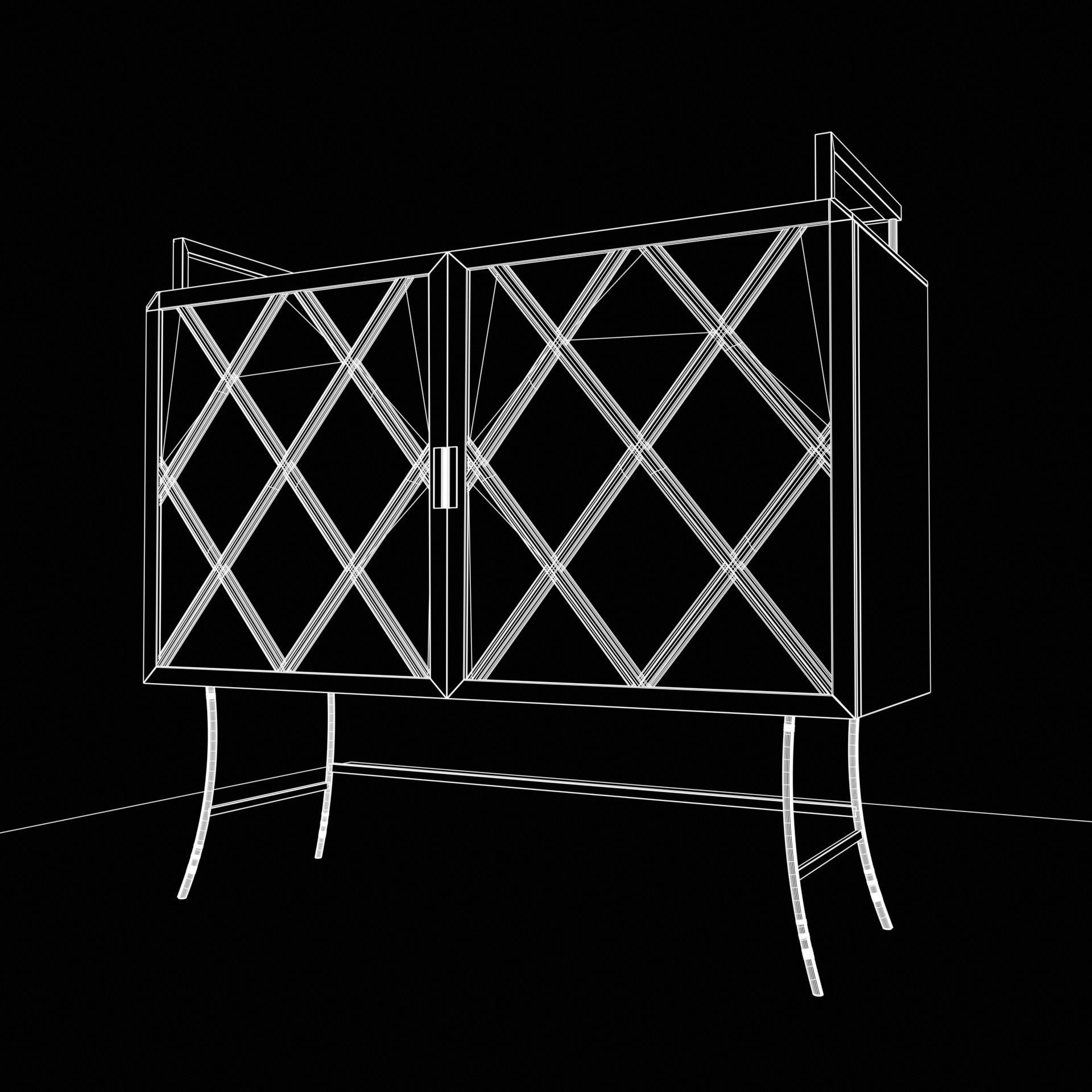 bar cabinet Low-poly 3D model_10