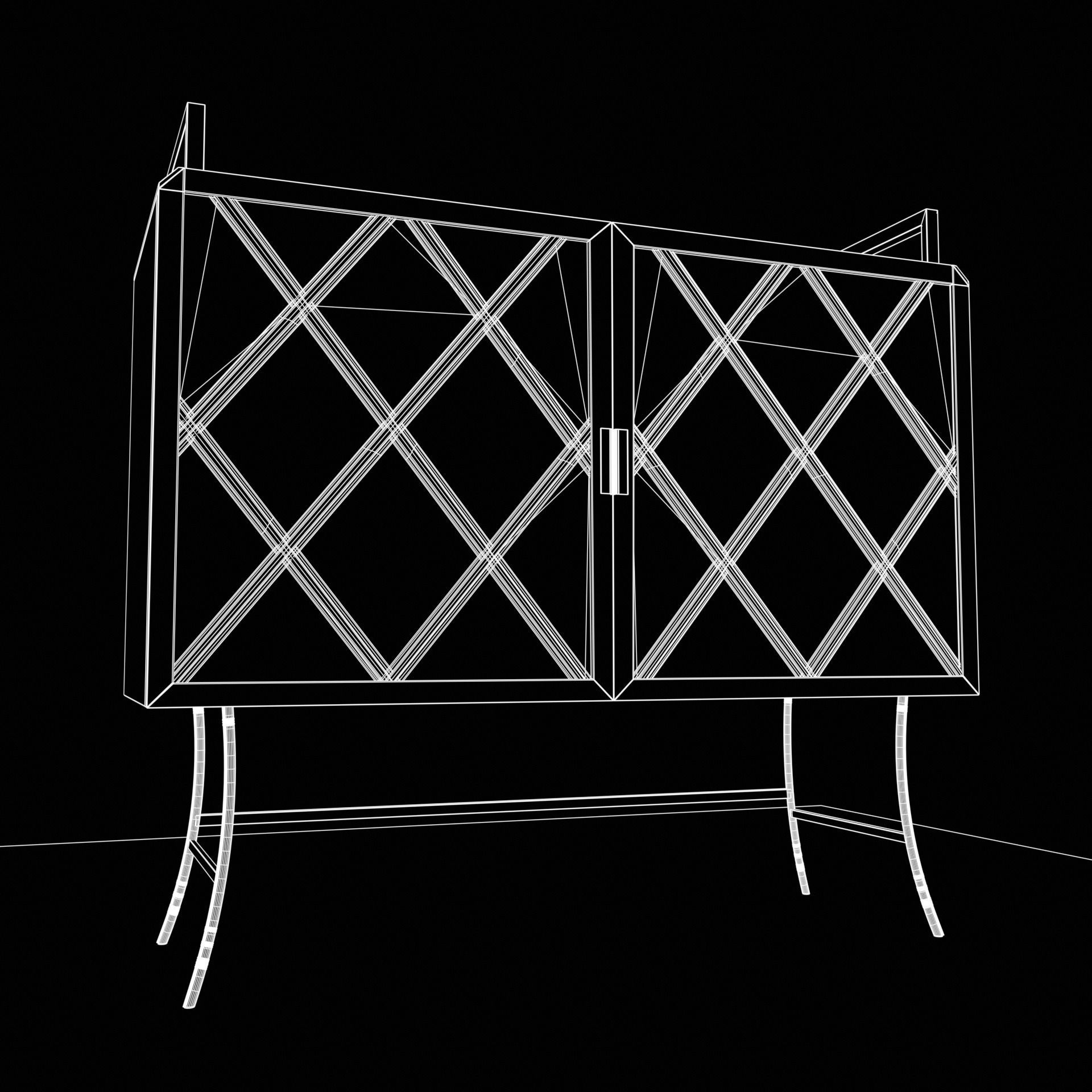 bar cabinet Low-poly 3D model_14