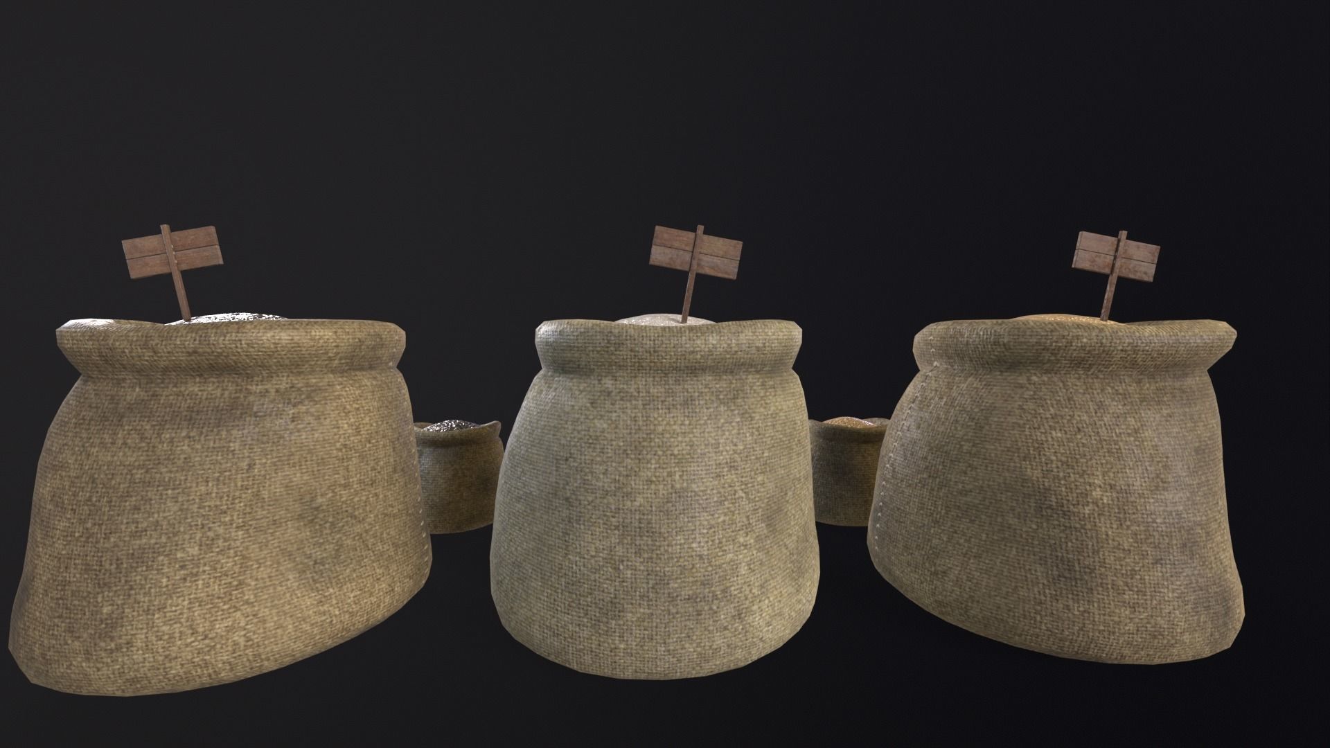 Rice Sacks Low-poly 3D model_12