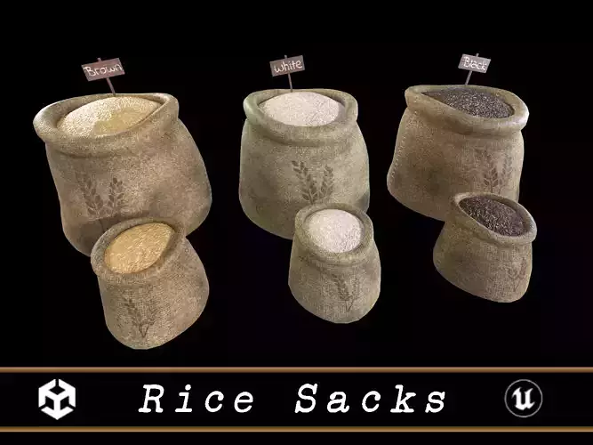 Rice Sacks Low-poly 3D model