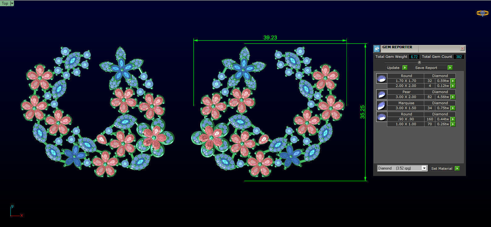 earring Pear and marquise 3D print model_1