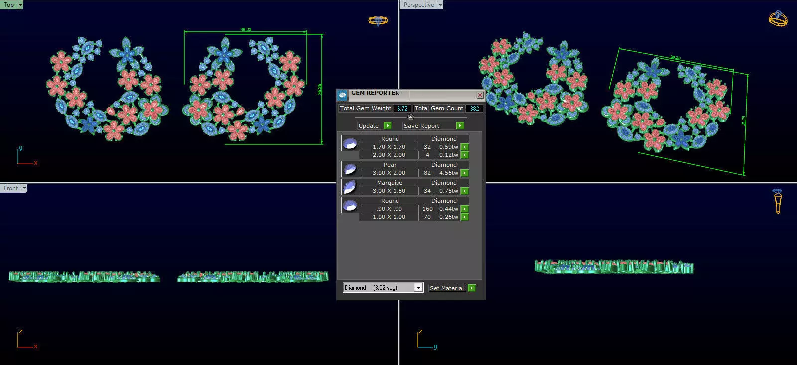 earring Pear and marquise 3D print model_0
