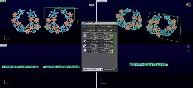 earring Pear and marquise 3D print model
