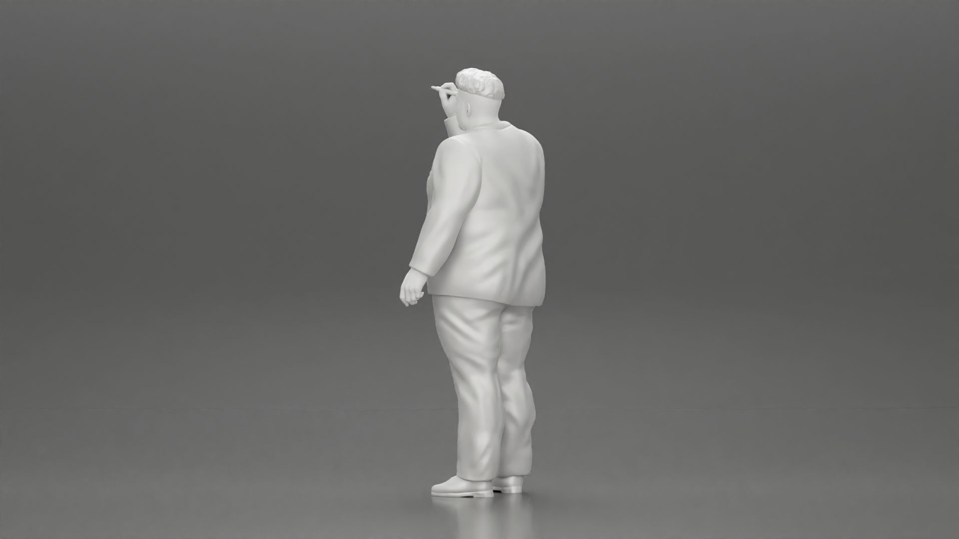 Fat Business Man Writing on White Board 3D print model_10