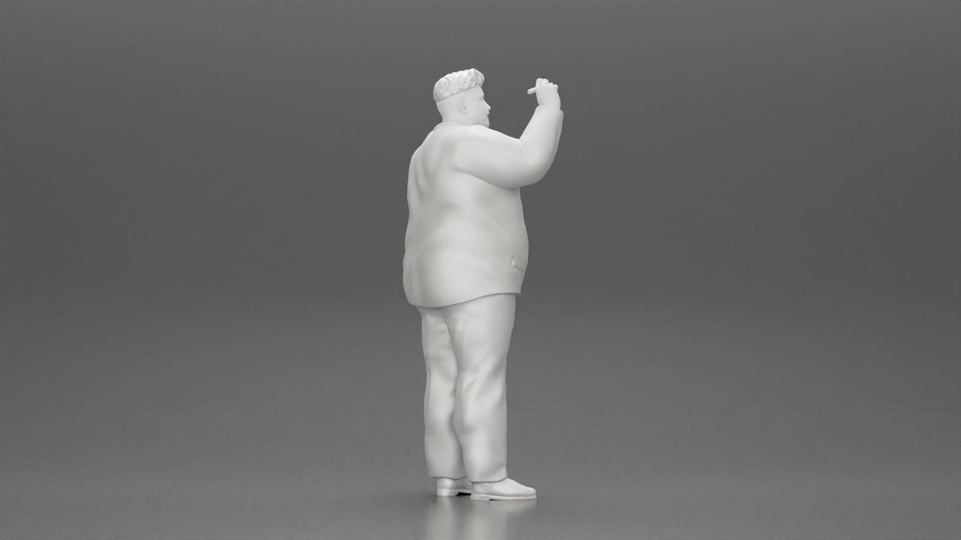 Fat Business Man Writing on White Board 3D print model_8