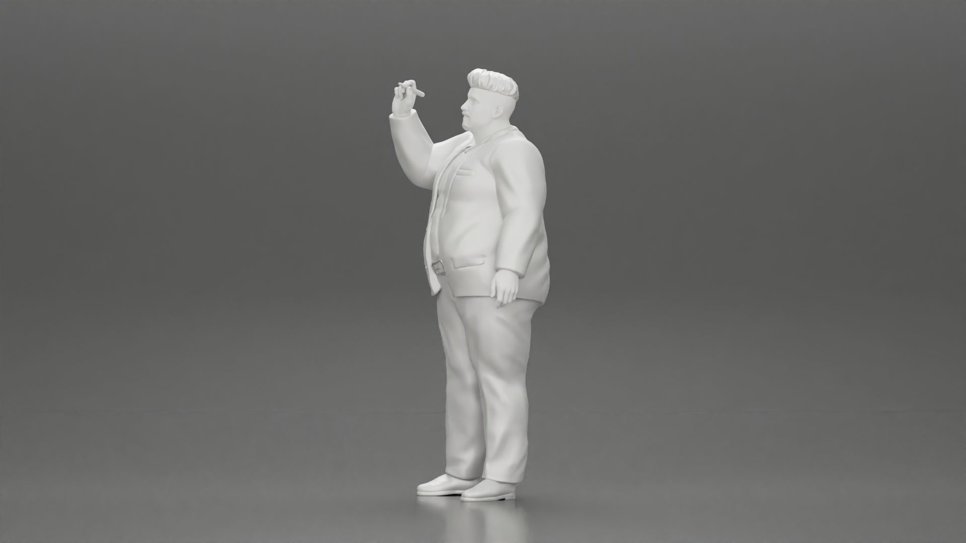 Fat Business Man Writing on White Board 3D print model_11