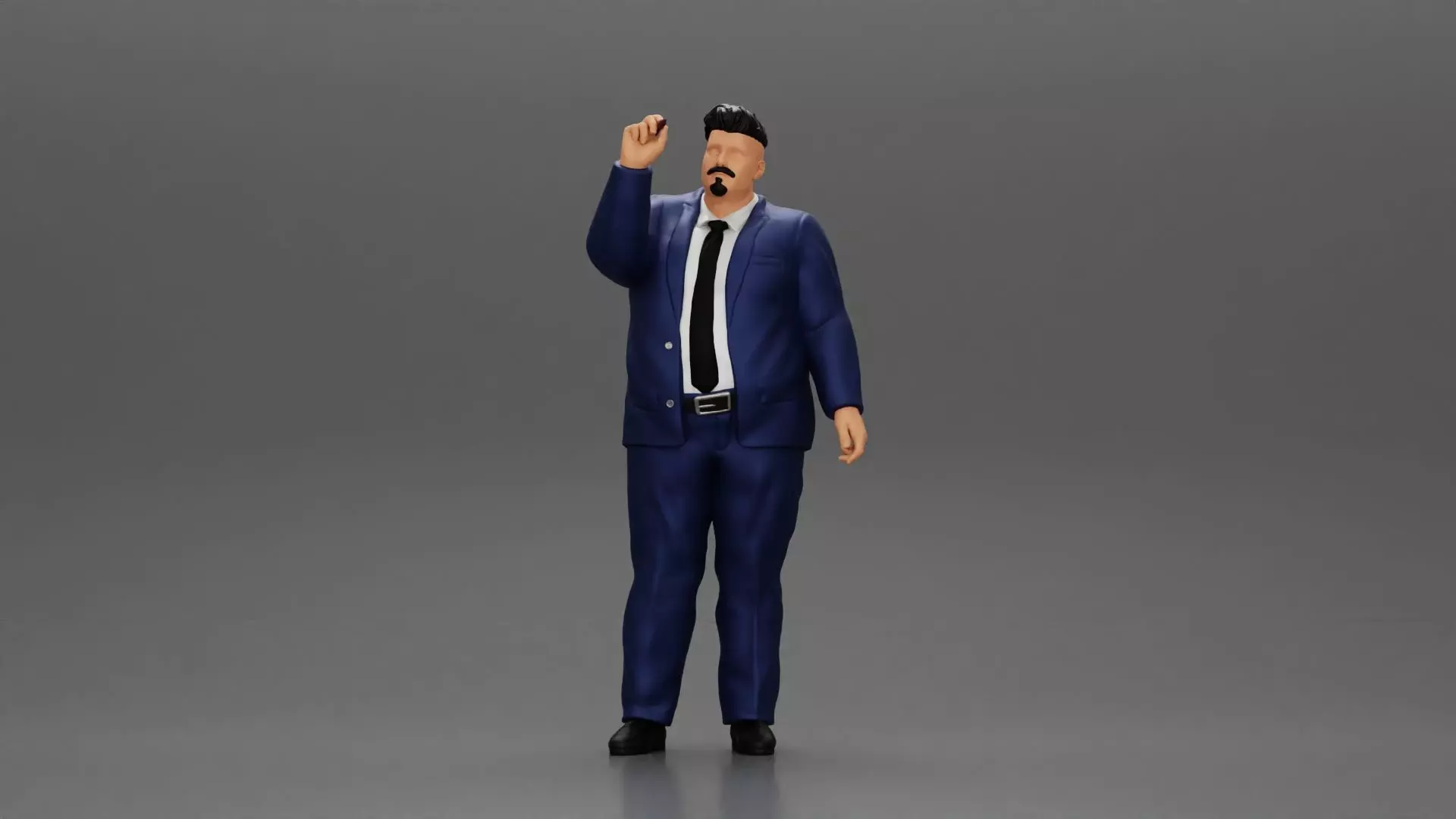 Fat Business Man Writing on White Board 3D print model_0