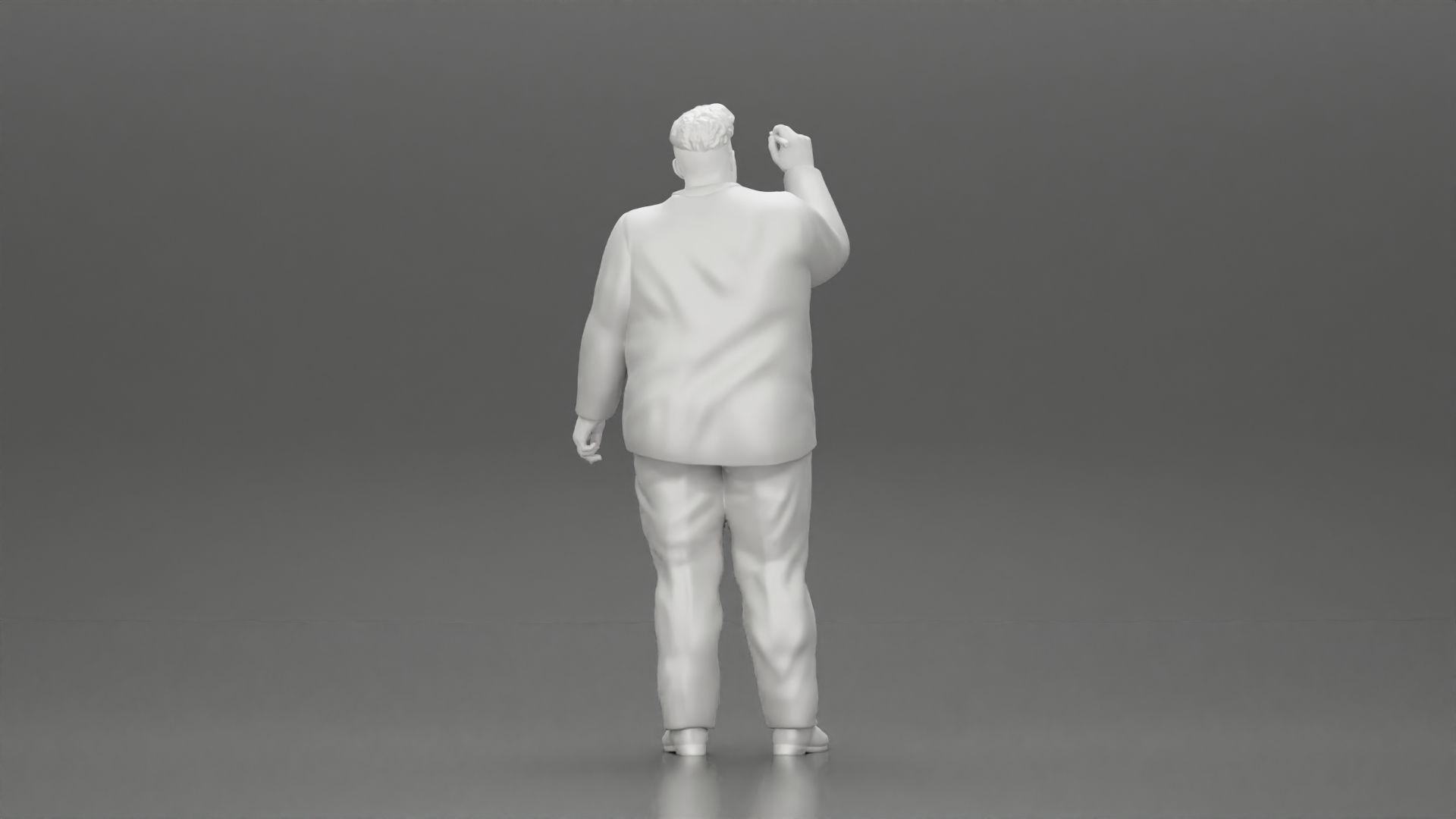 Fat Business Man Writing on White Board 3D print model_9