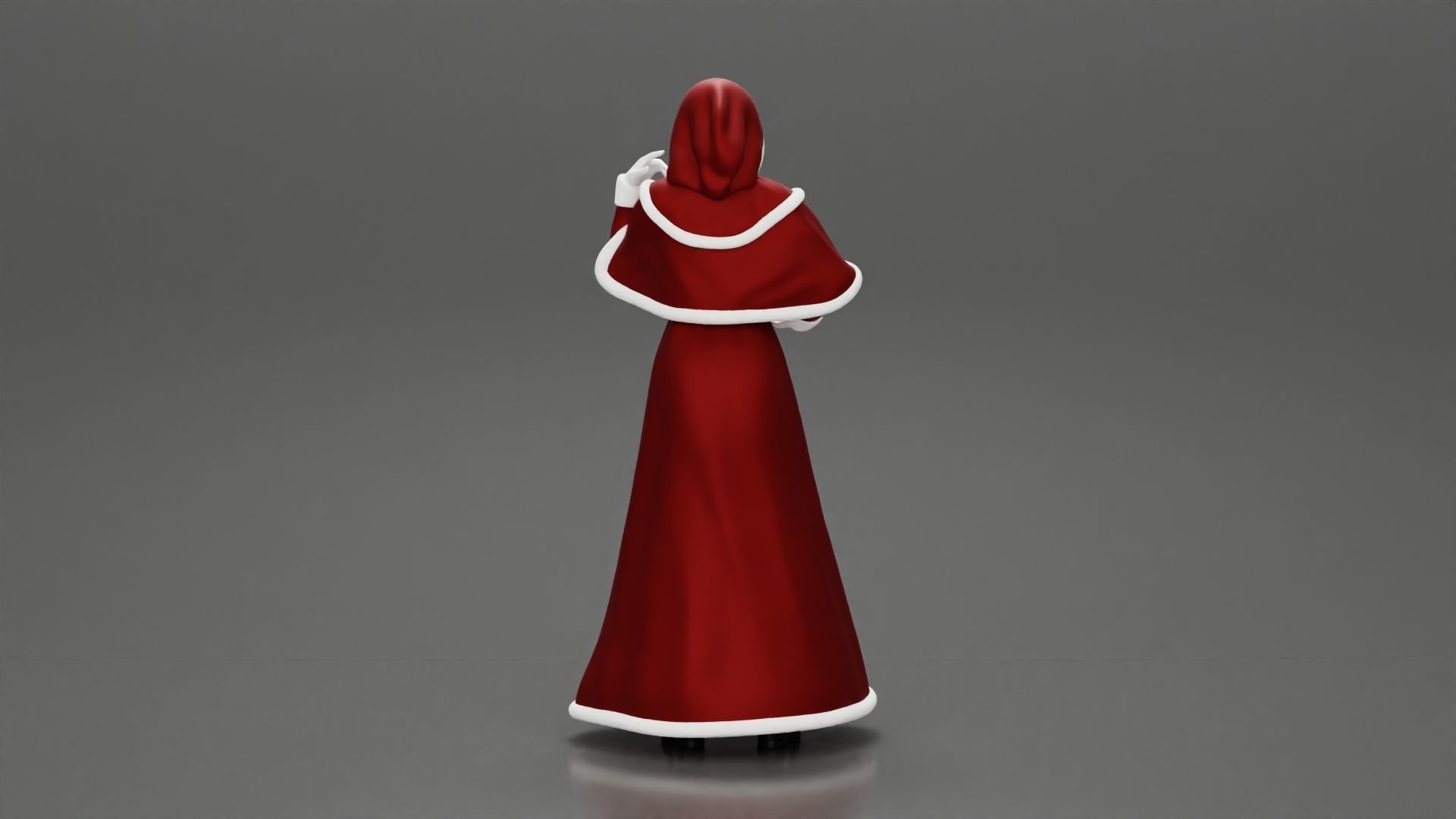 Miss Santa Claus Dress in boots 2 versions 3D print model_4