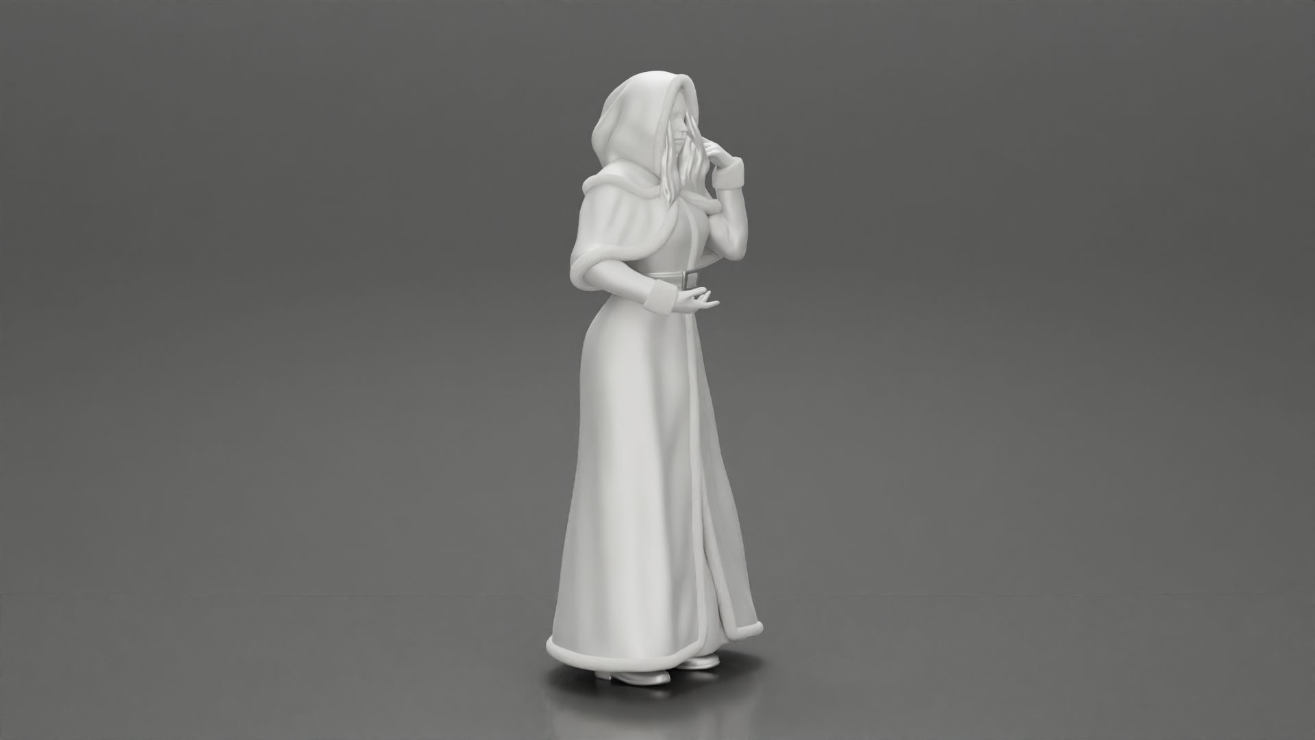 Miss Santa Claus Dress in boots 2 versions 3D print model_13