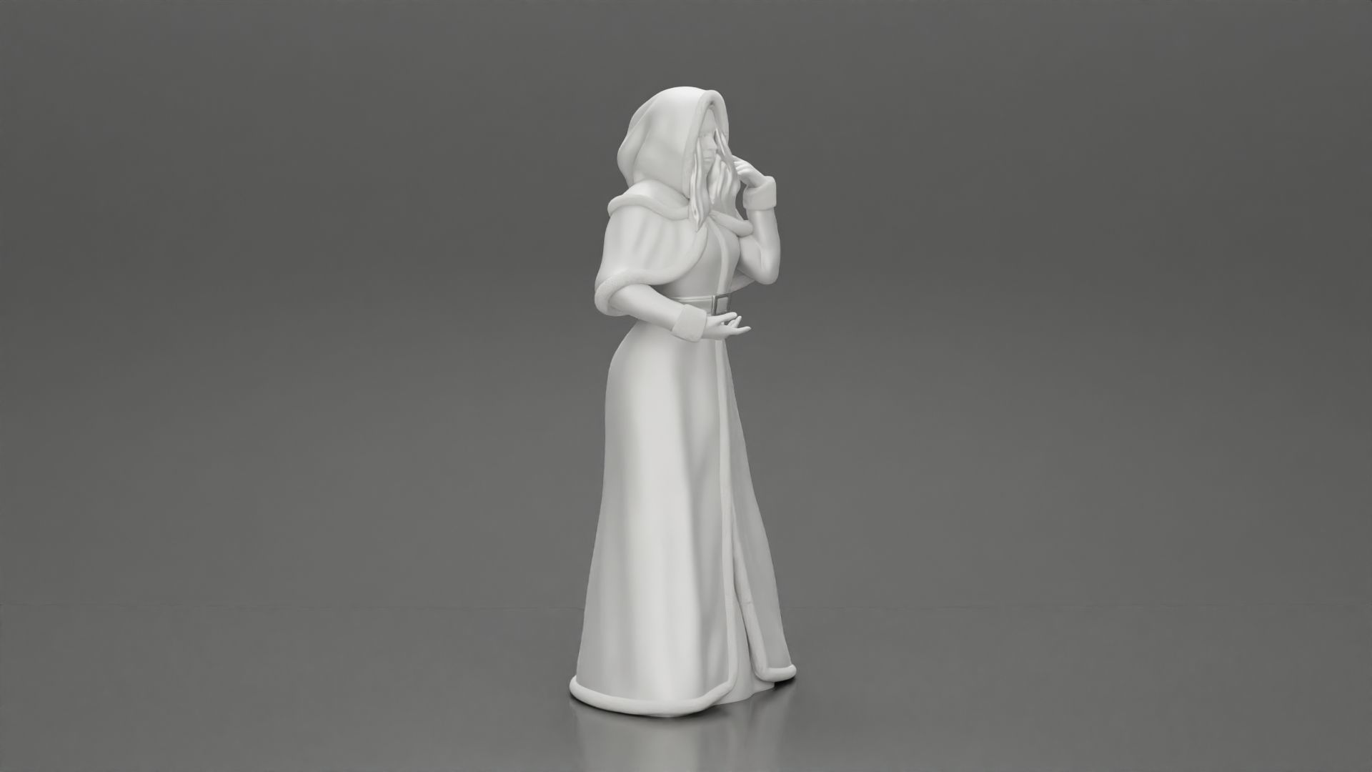 Miss Santa Claus Dress in boots 2 versions 3D print model_19