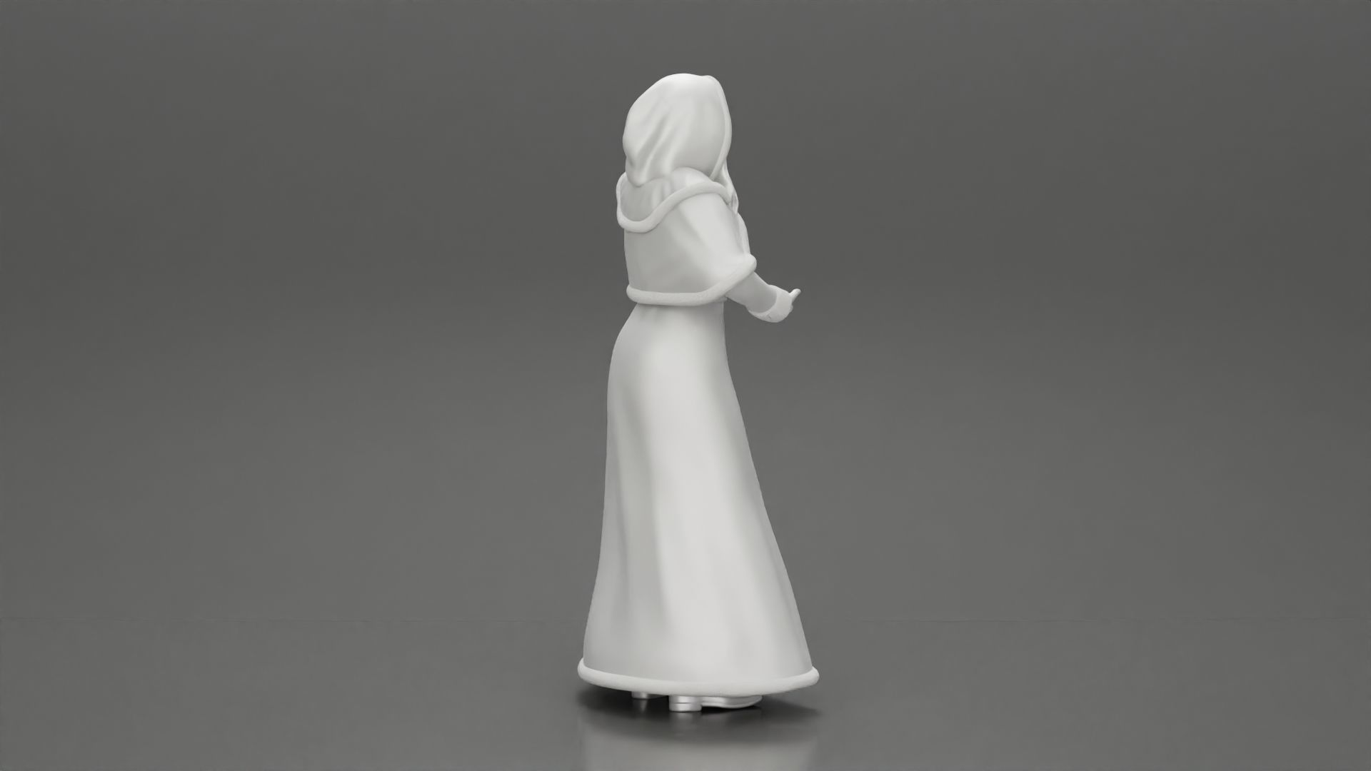 Miss Santa Claus Dress in boots 2 versions 3D print model_14