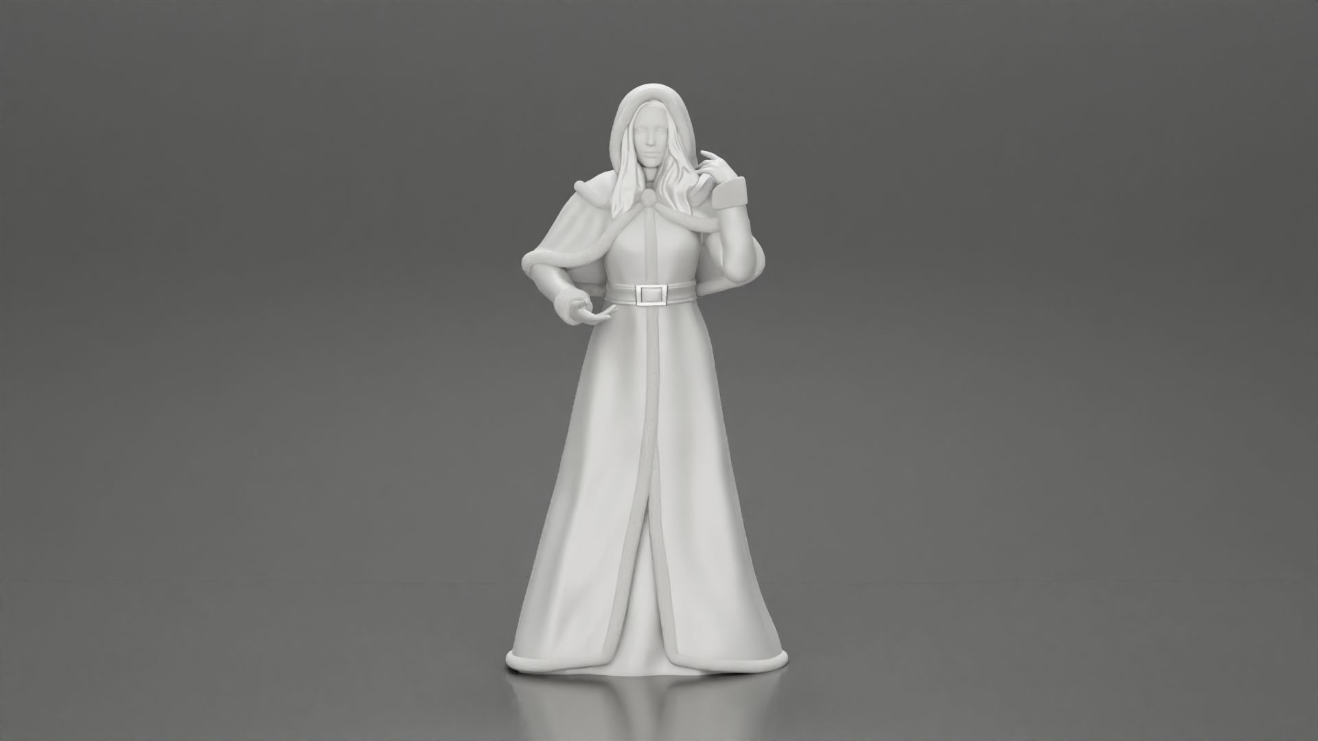 Miss Santa Claus Dress in boots 2 versions 3D print model_18