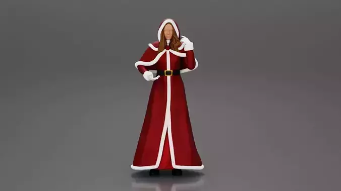 Miss Santa Claus Dress in boots 2 versions 3D print model