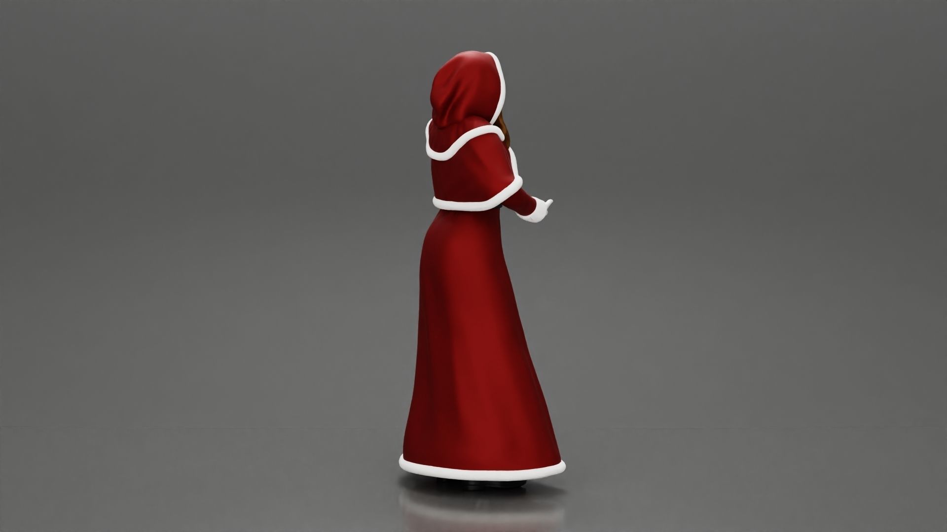 Miss Santa Claus Dress in boots 2 versions 3D print model_3