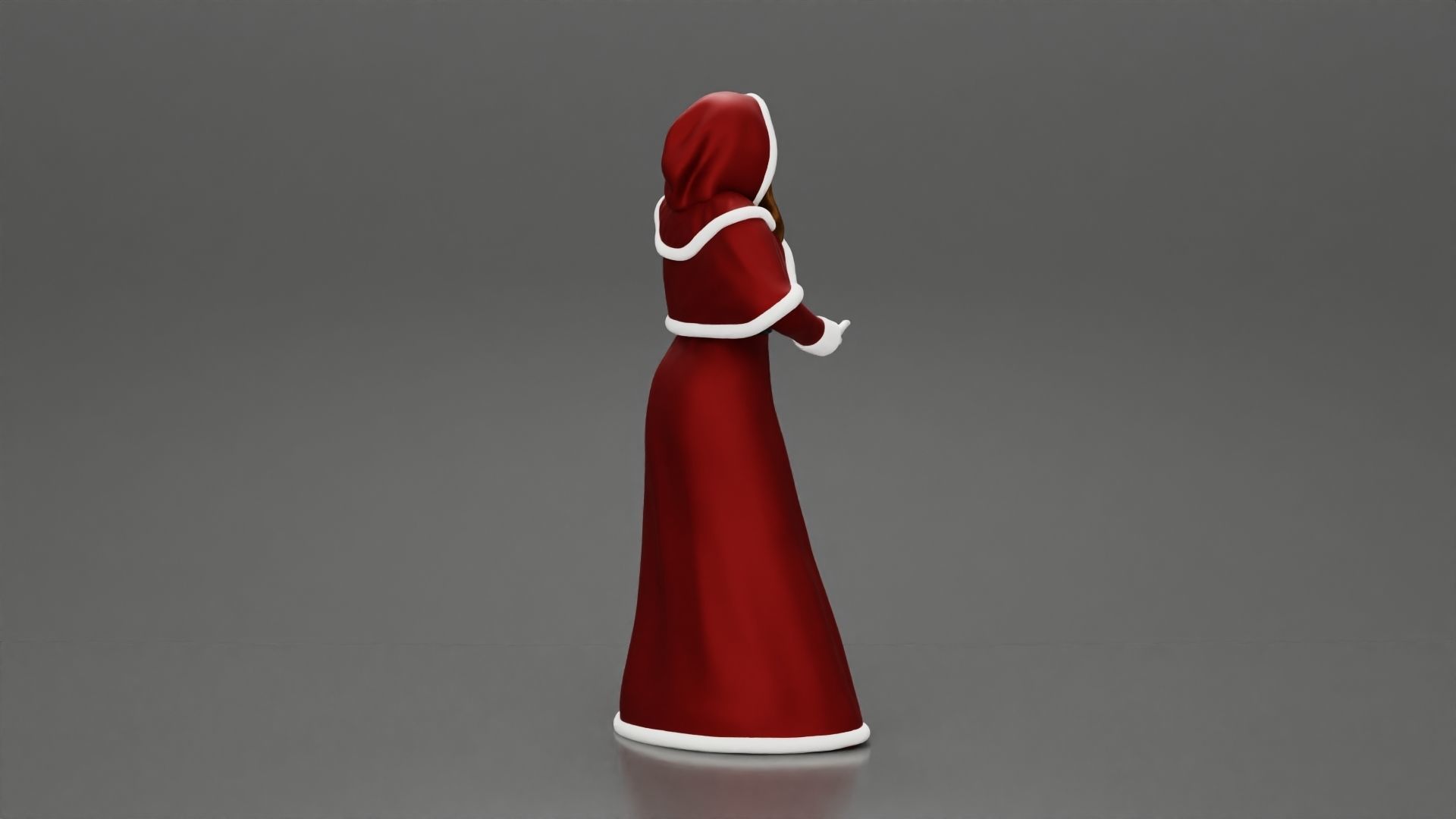 Miss Santa Claus Dress in boots 2 versions 3D print model_8