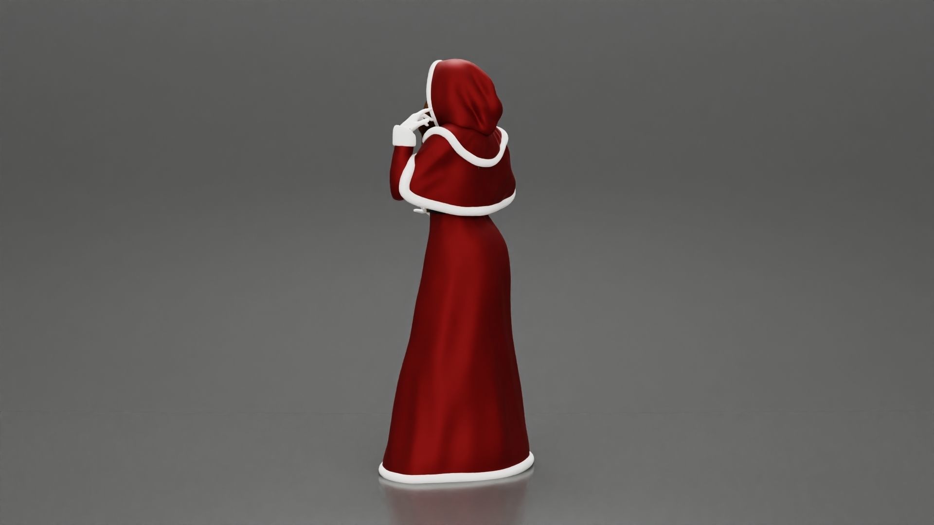 Miss Santa Claus Dress in boots 2 versions 3D print model_10