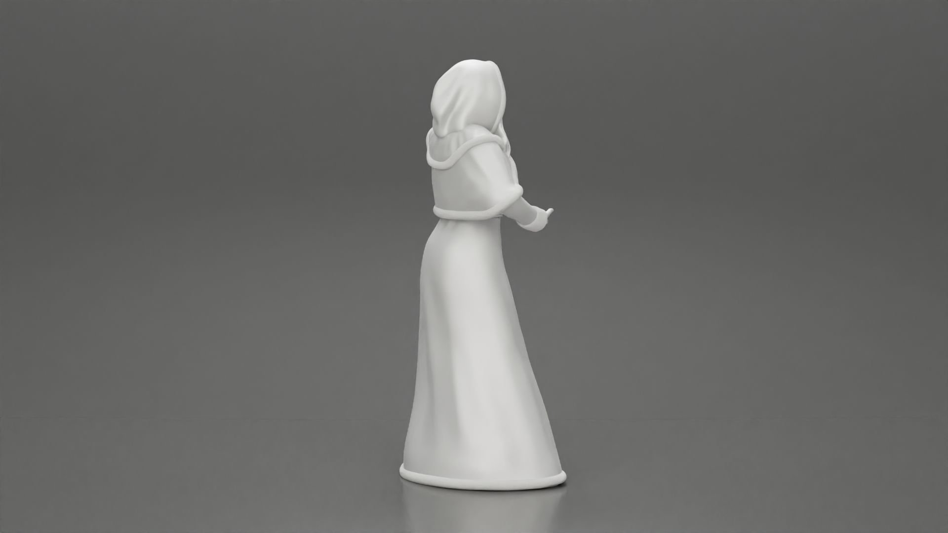 Miss Santa Claus Dress in boots 2 versions 3D print model_20