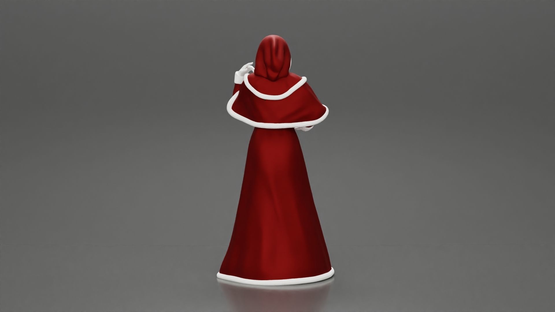 Miss Santa Claus Dress in boots 2 versions 3D print model_9