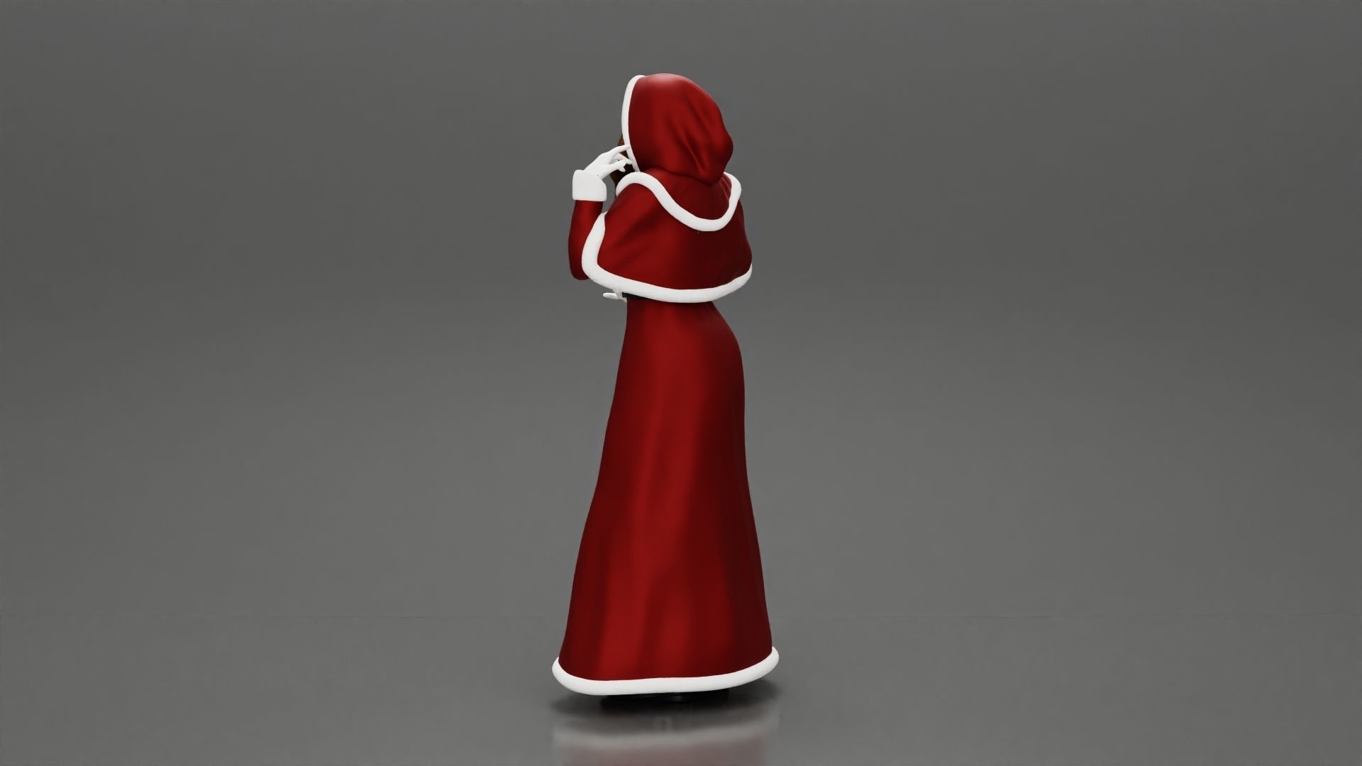 Miss Santa Claus Dress in boots 2 versions 3D print model_5