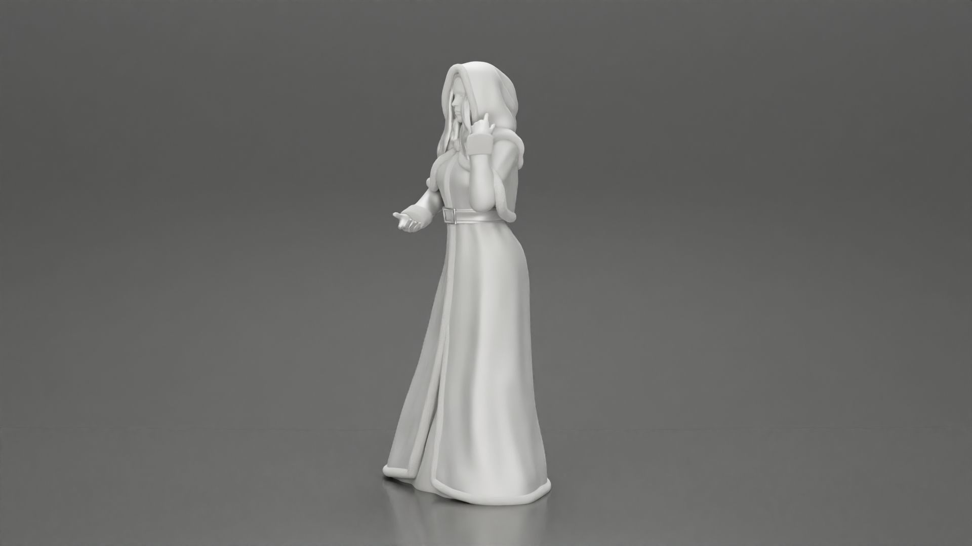 Miss Santa Claus Dress in boots 2 versions 3D print model_23