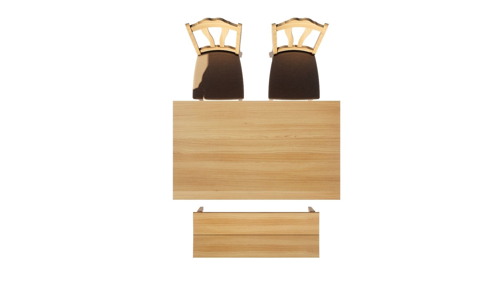 Dining set 4 seat 3D model_7