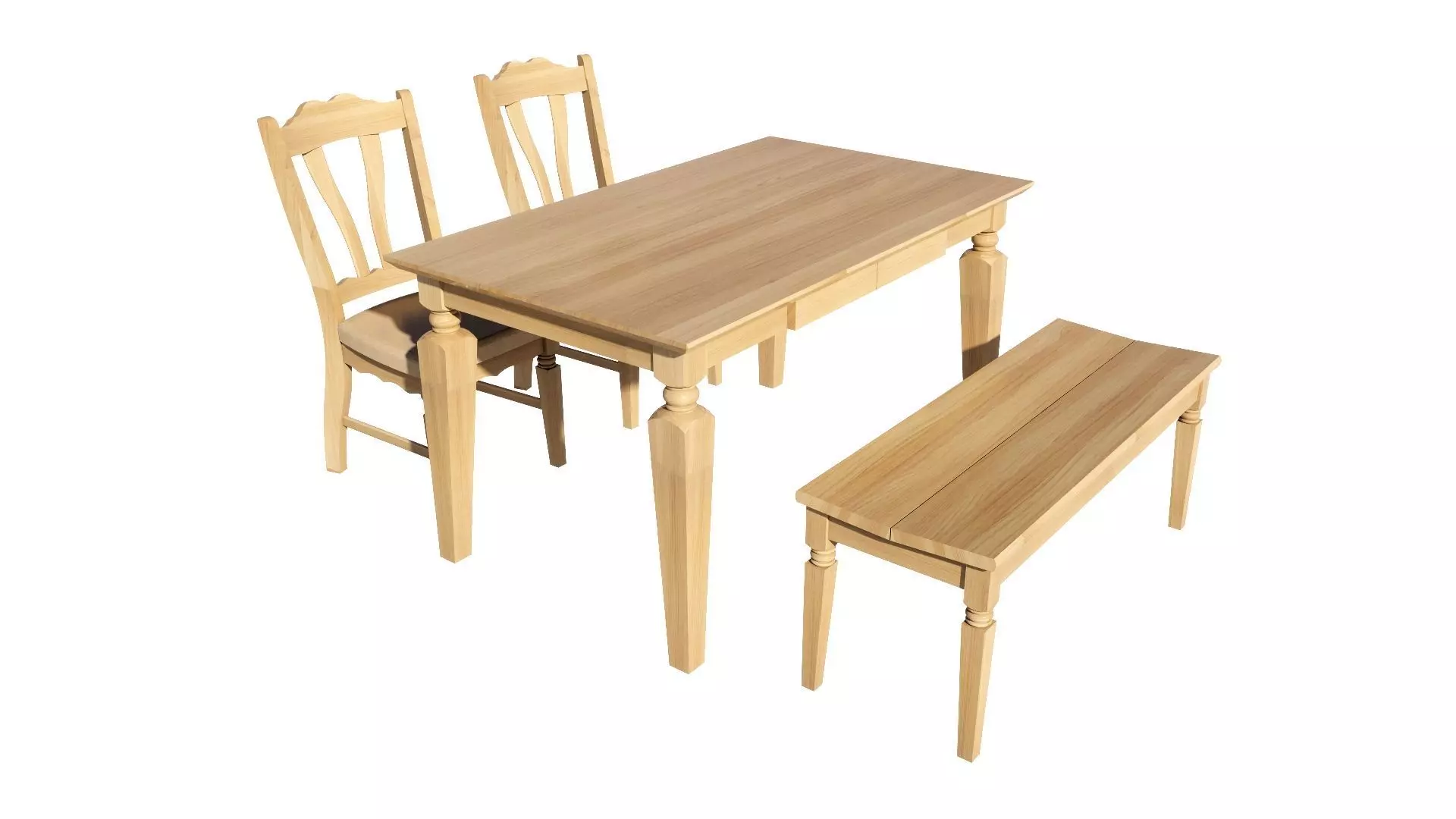 Dining set 4 seat 3D model_0