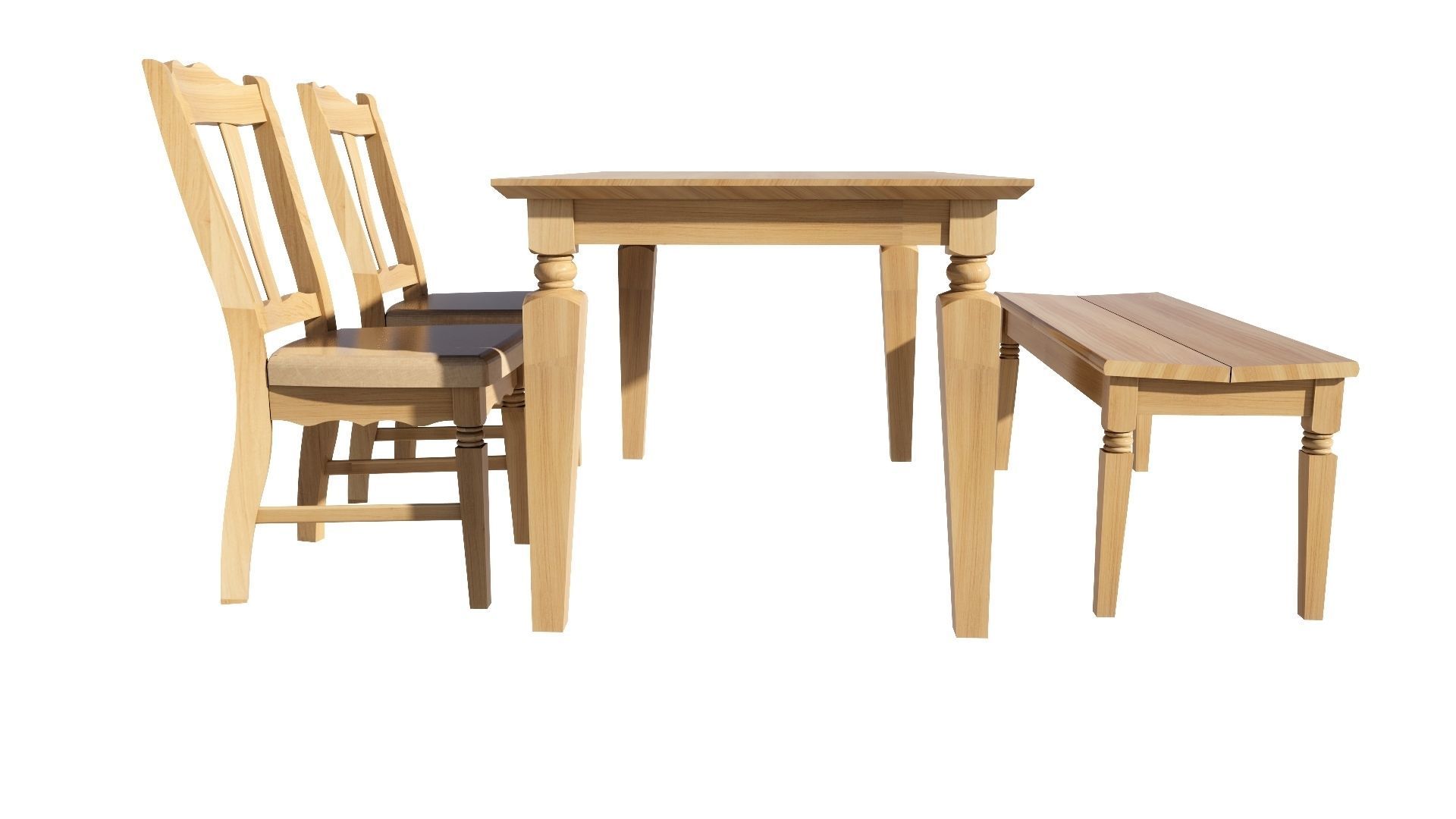 Dining set 4 seat 3D model_4