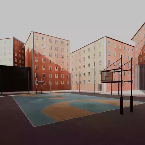 VR Basketball Court Free low-poly 3D model