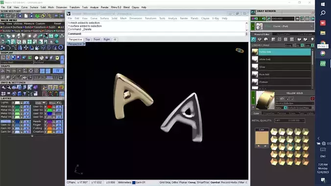 balloon letter A necklace and pendant Free 3D print model