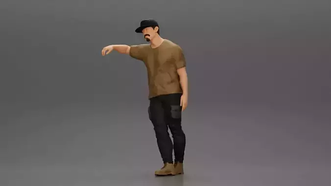 gangster man standing and leaning against the wall in cap