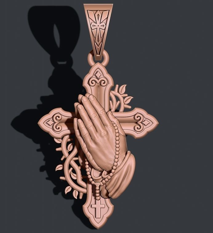 Cross Prayer 3D print model_2