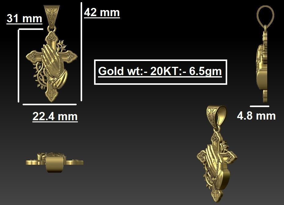 Cross Prayer 3D print model_6