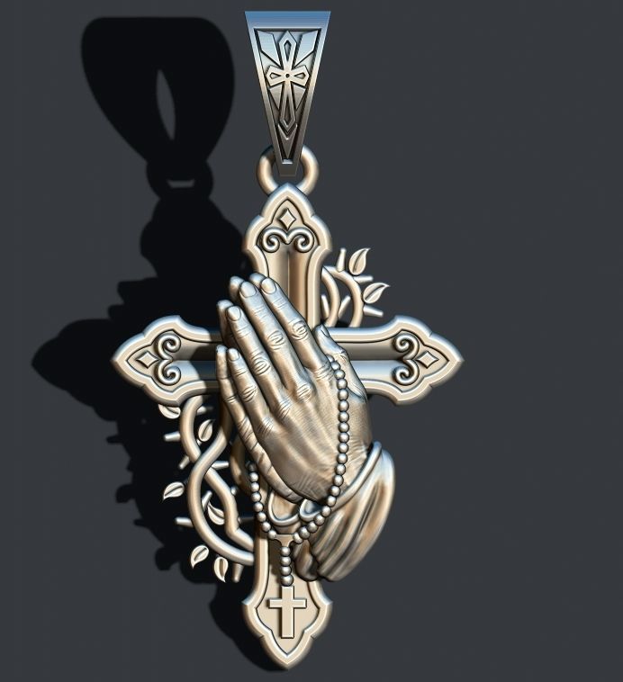 Cross Prayer 3D print model_3