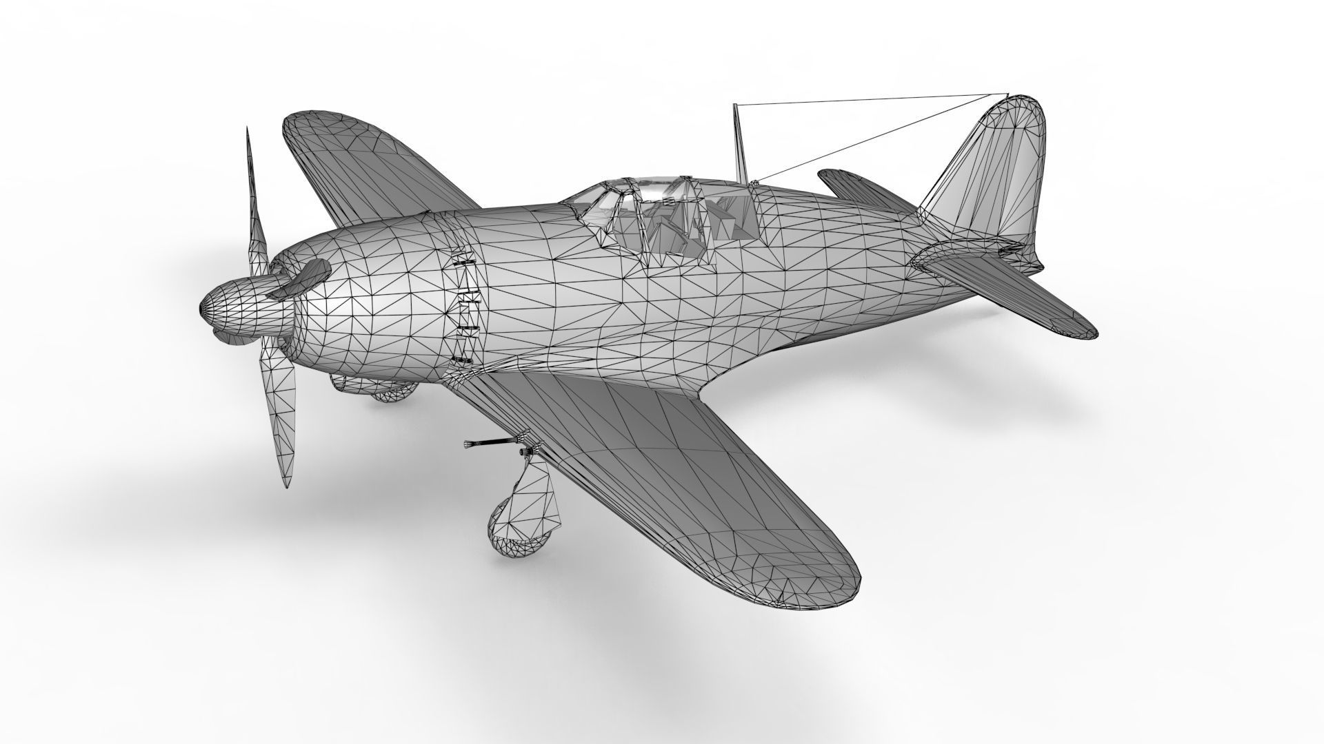 J2M5 Raida  Aircraft Low-poly 3D model Low-poly 3D model_3