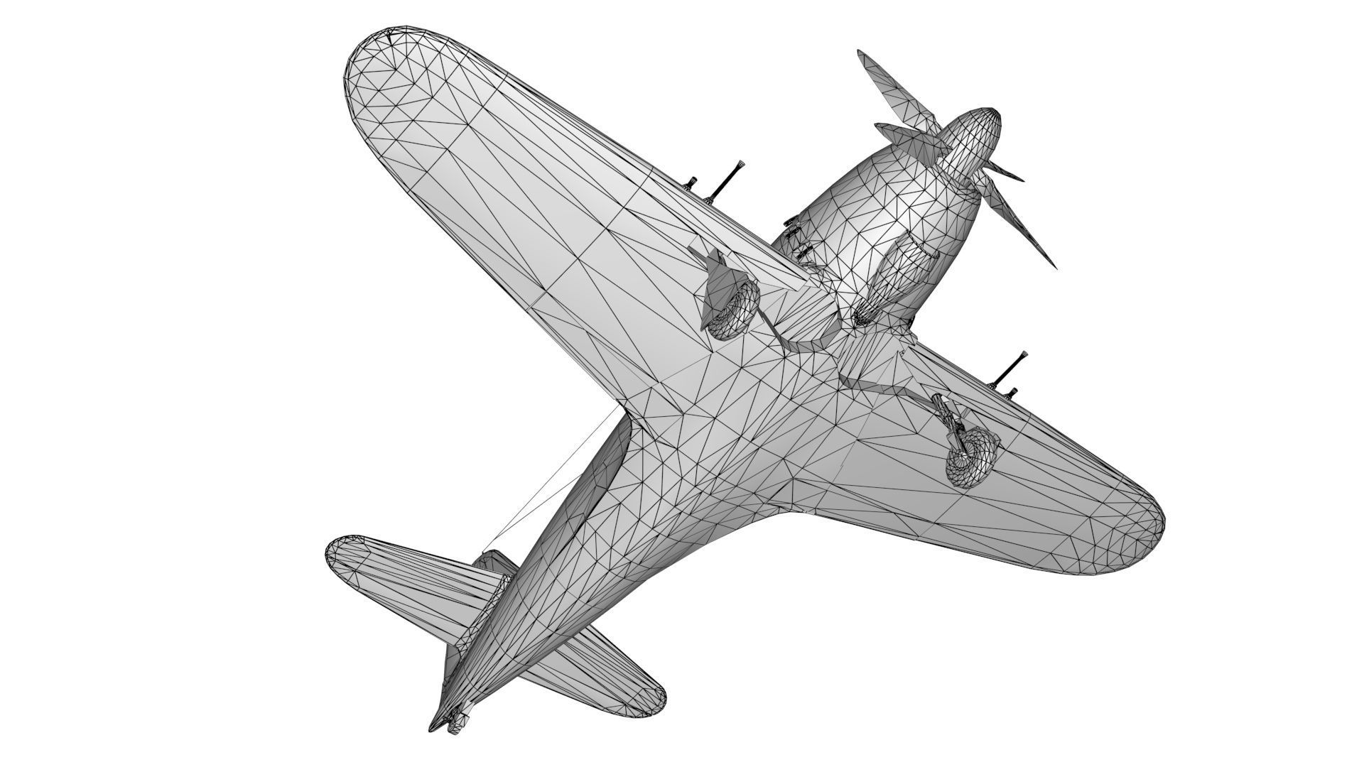 J2M5 Raida  Aircraft Low-poly 3D model Low-poly 3D model_5