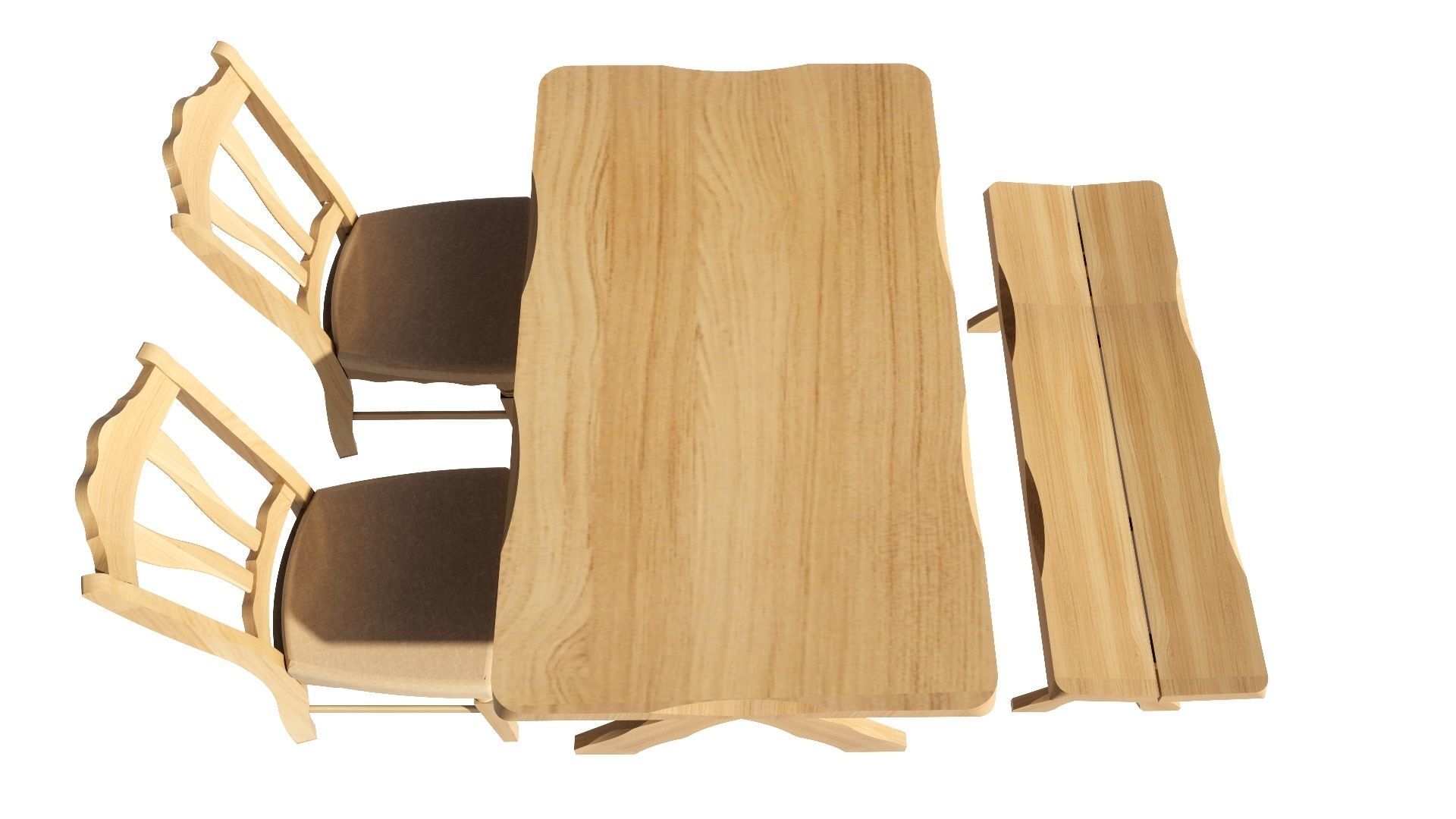 Dining set 4 seat 3D model_6