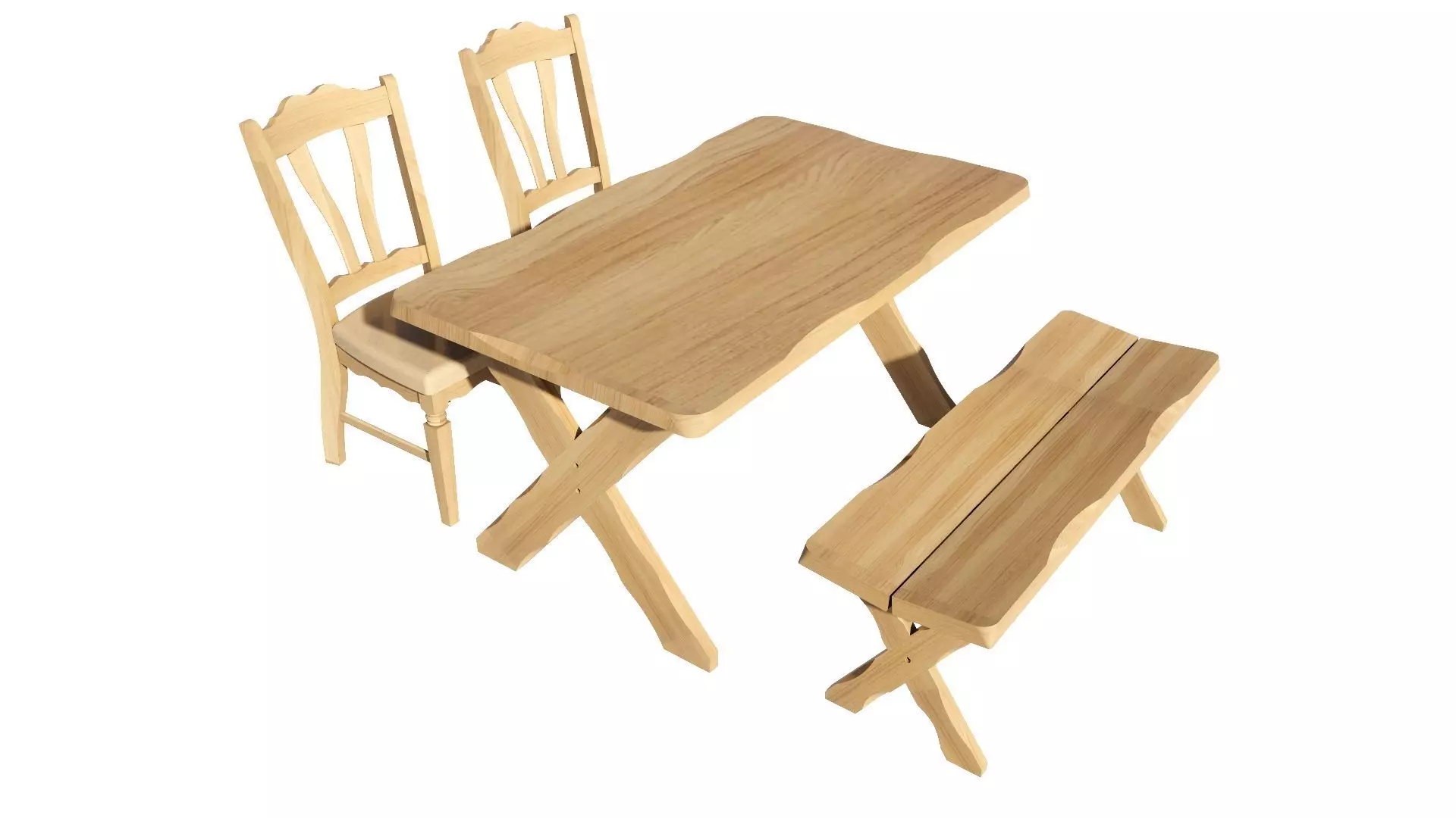 Dining set 4 seat 3D model_0