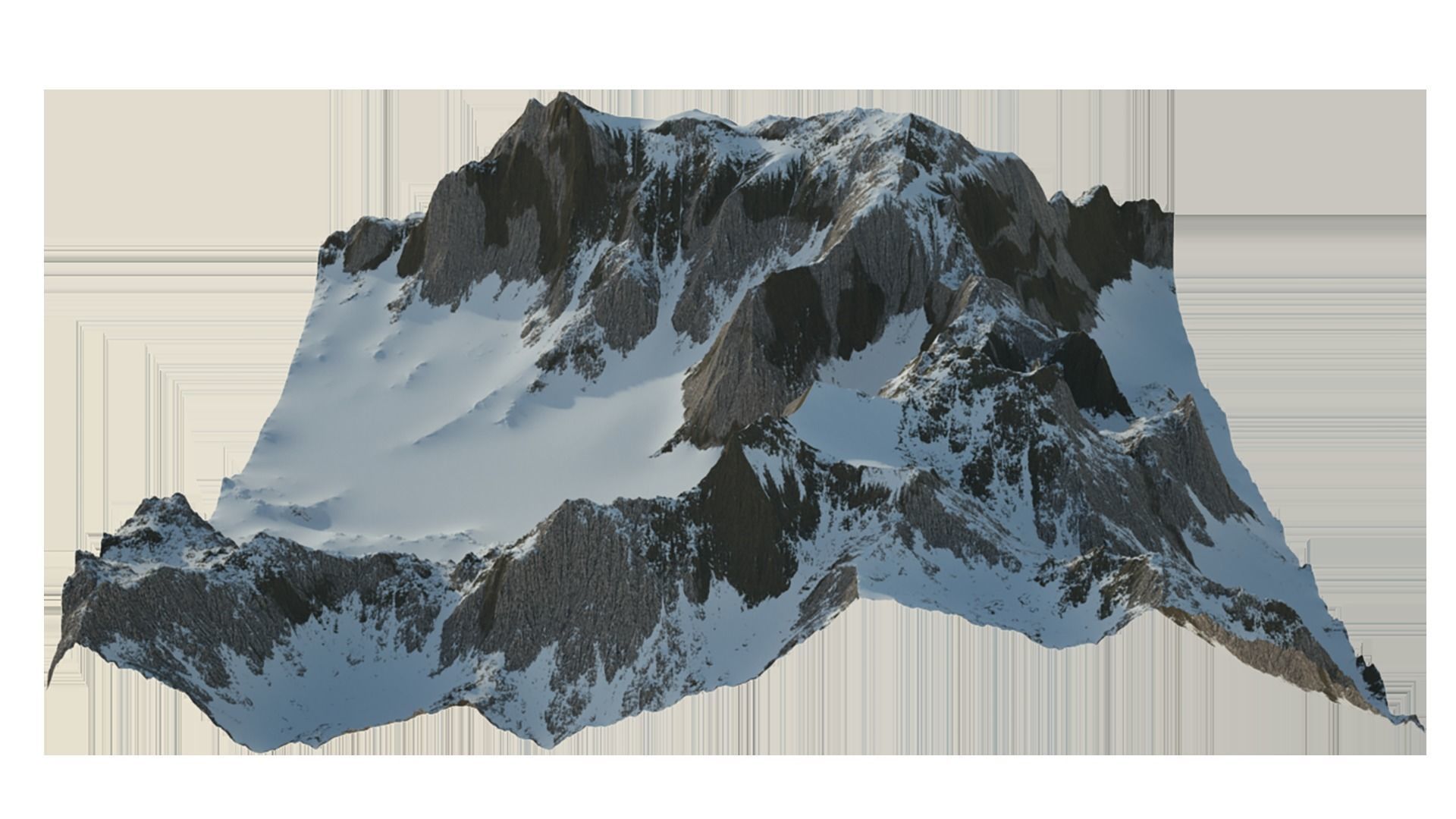 Snowy Mountain 3D model_2