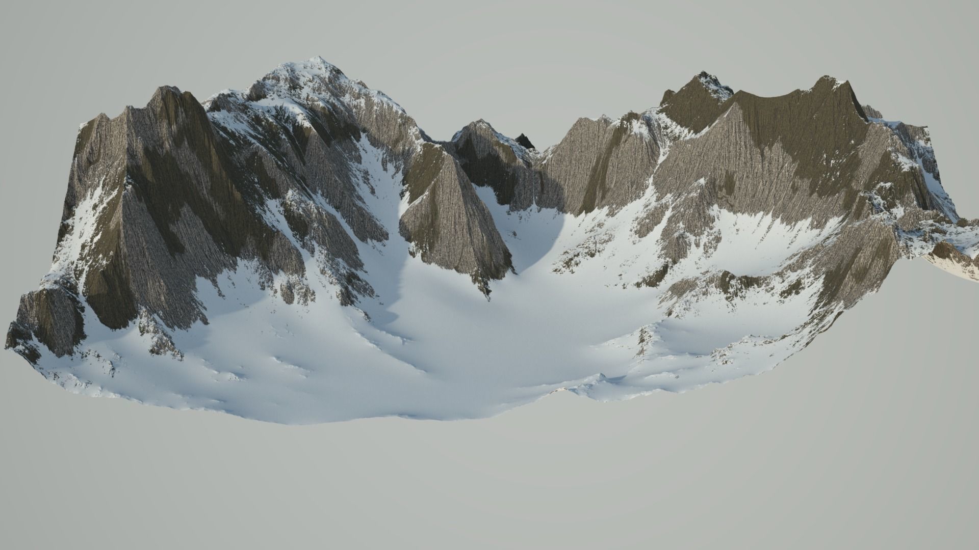 Snowy Mountain 3D model_1