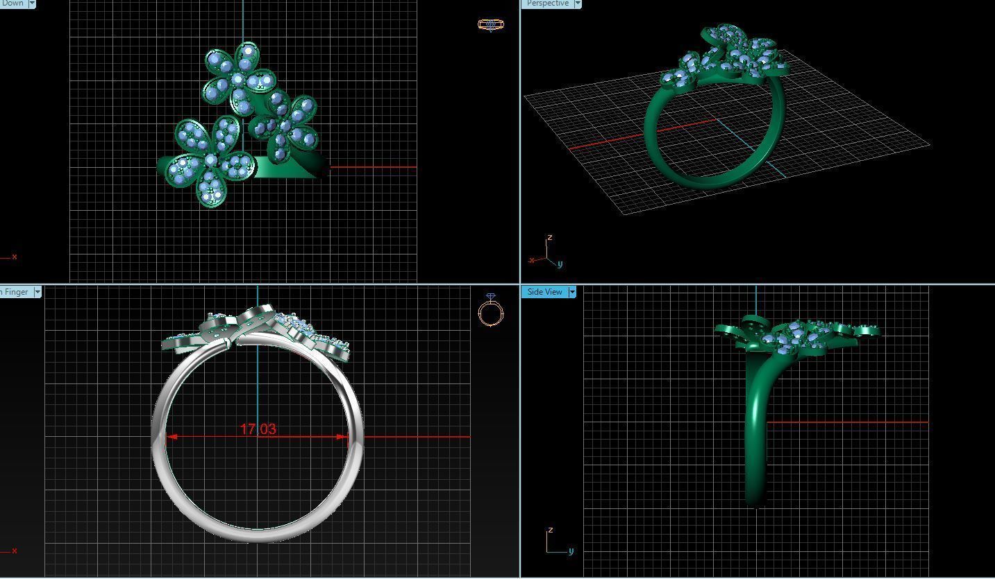 Ring Flower 3D print model_3