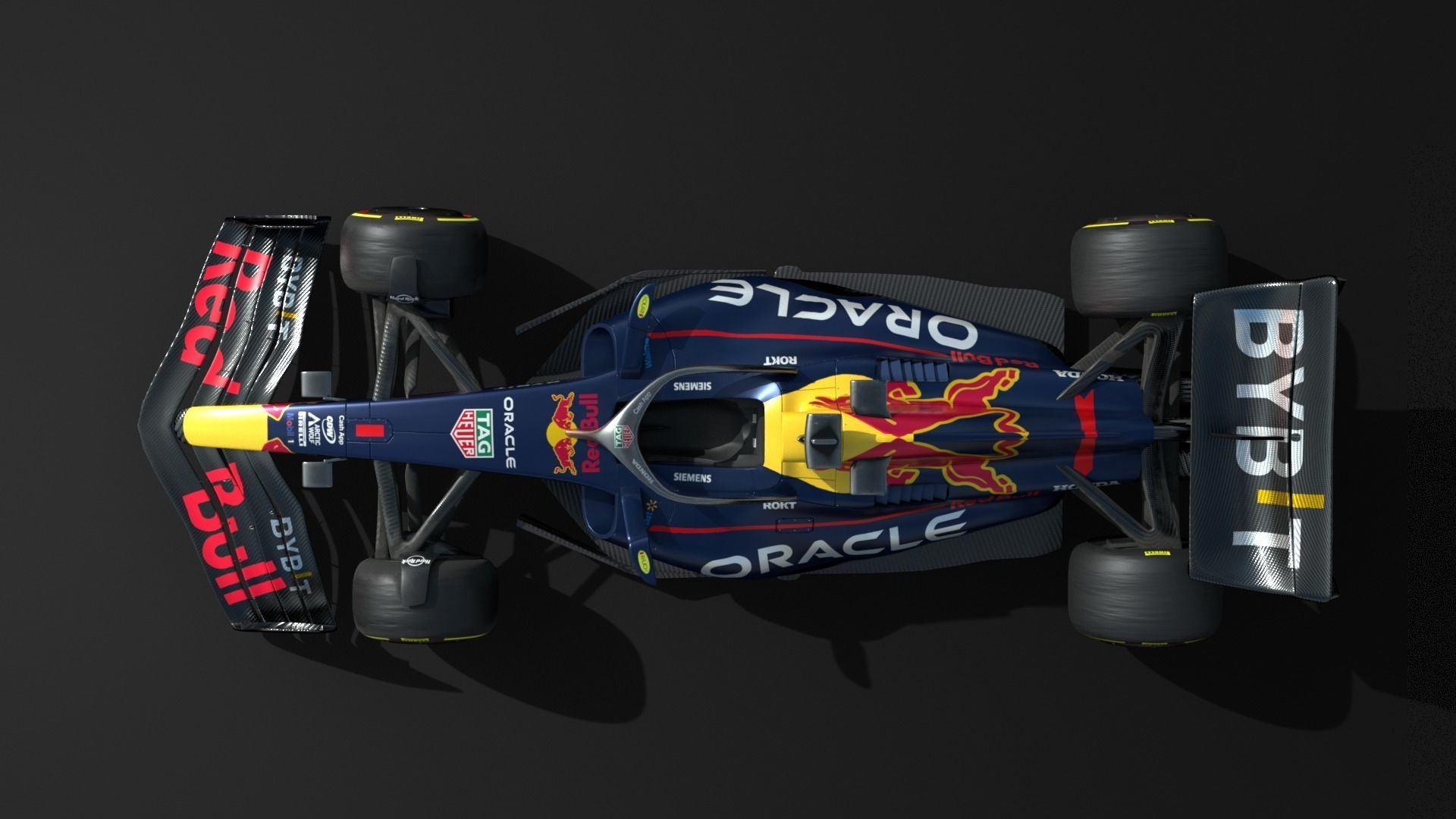 RedBull RB19 Rigged Low-poly 3D model_3